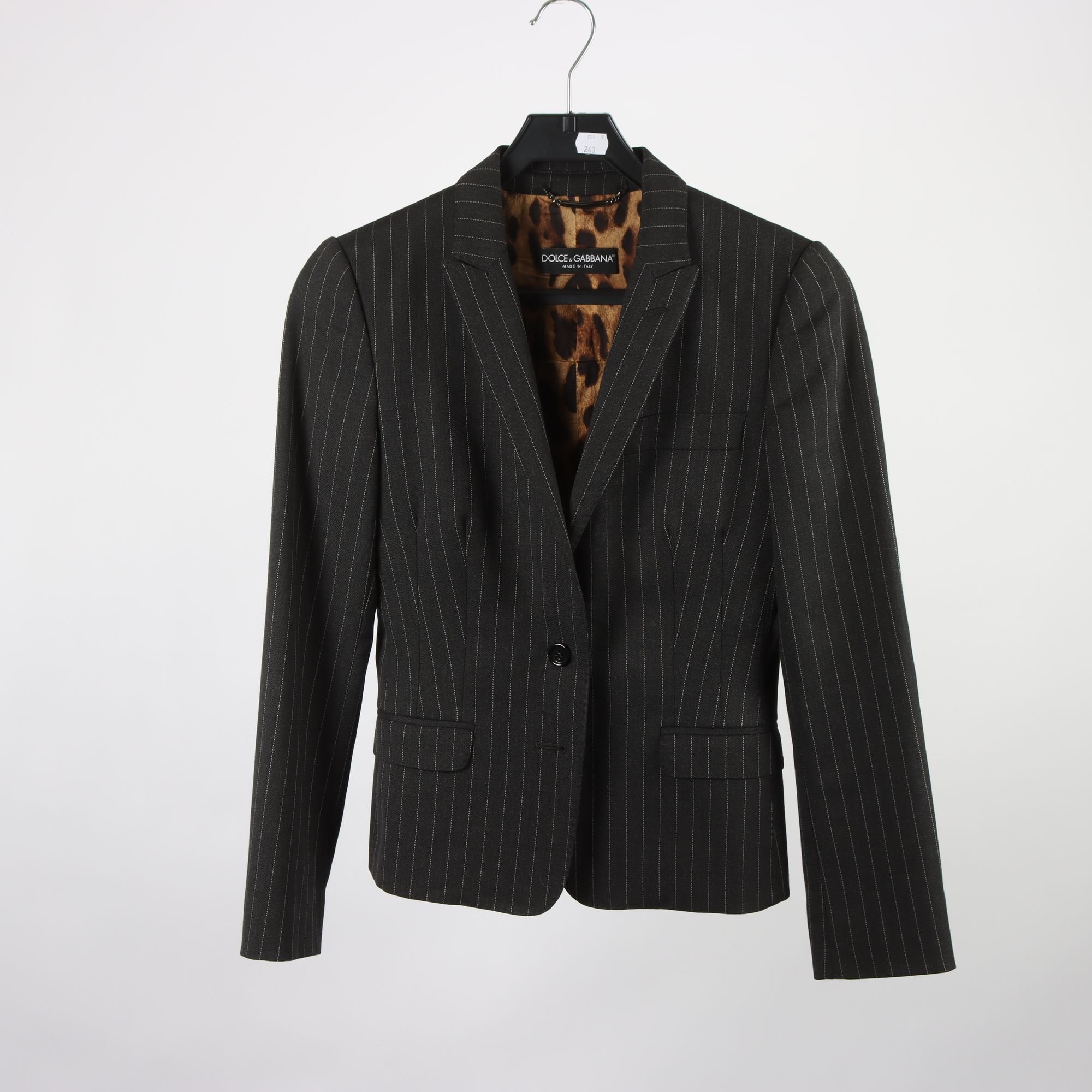 Kavaj, Dolce & Gabbana, gråsvart, kritstreckrandig, stl. 38