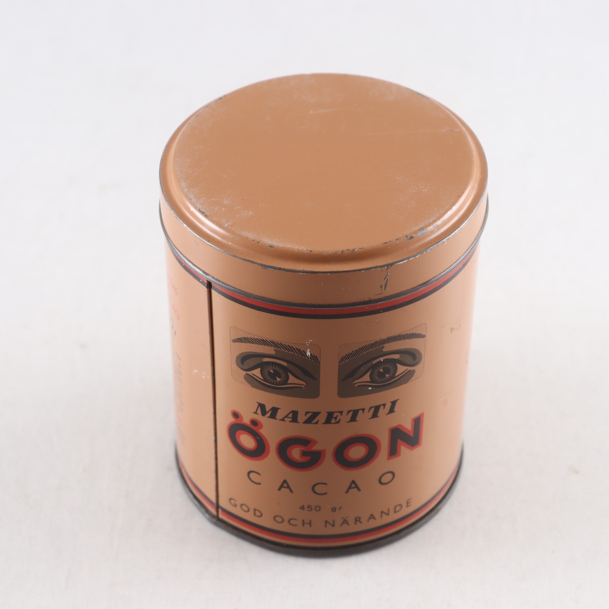 Plåtburk, Mazetti, ”ÖGON”, ögoncacao.