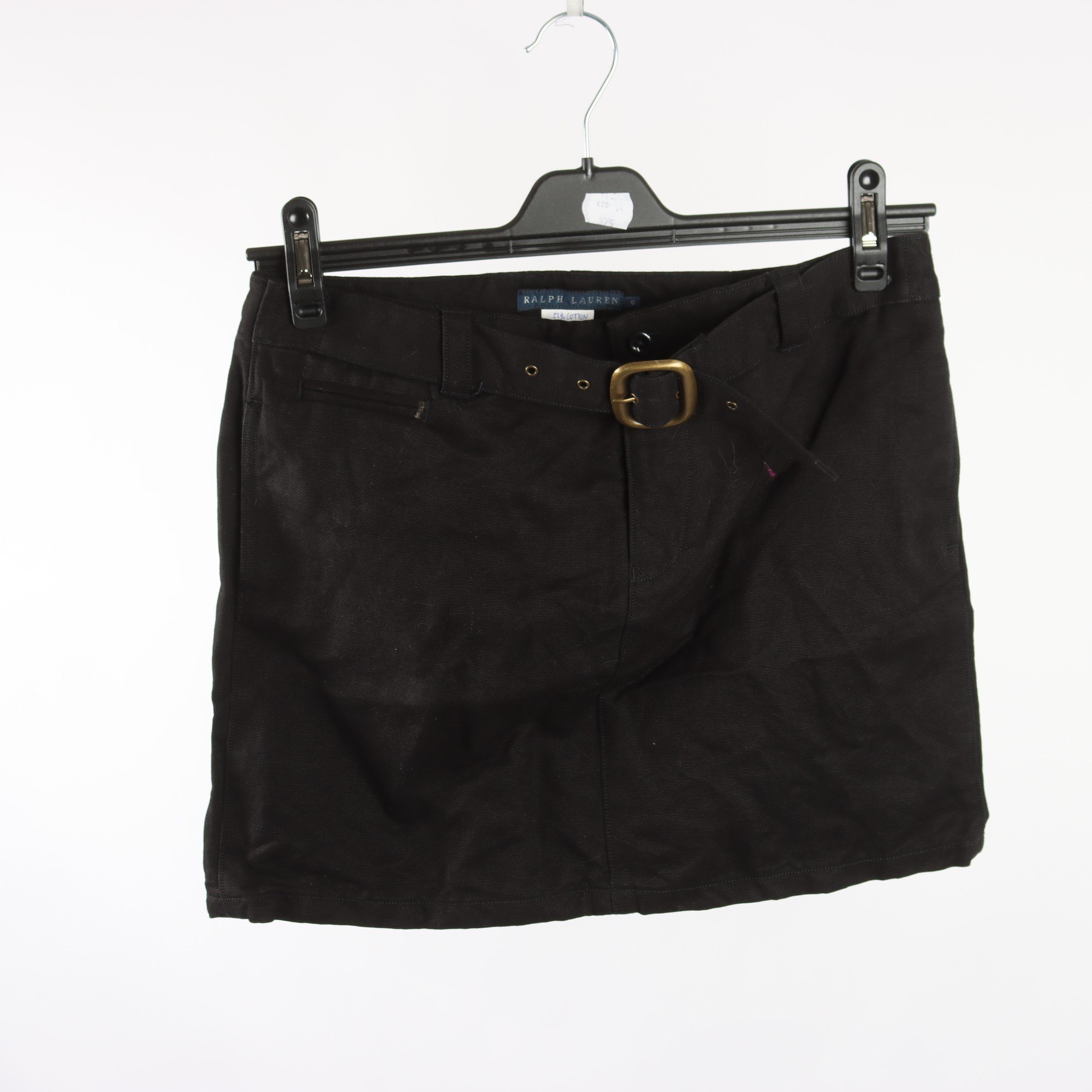 Kjol, Ralph Lauren, svart, bomull, lin, stl. 36.