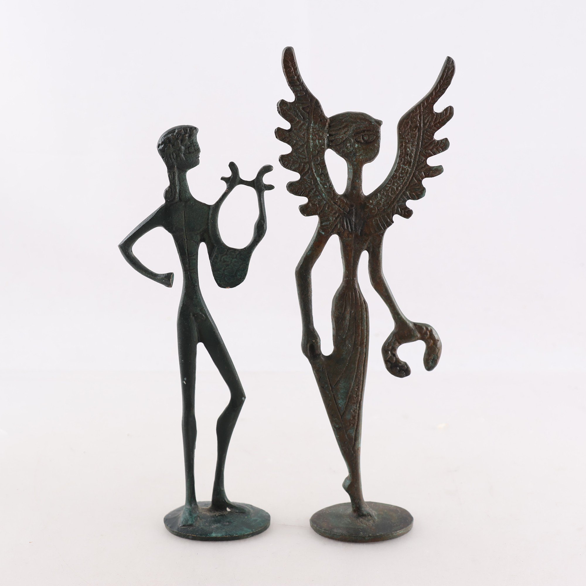 Figuriner, brons, 2 st