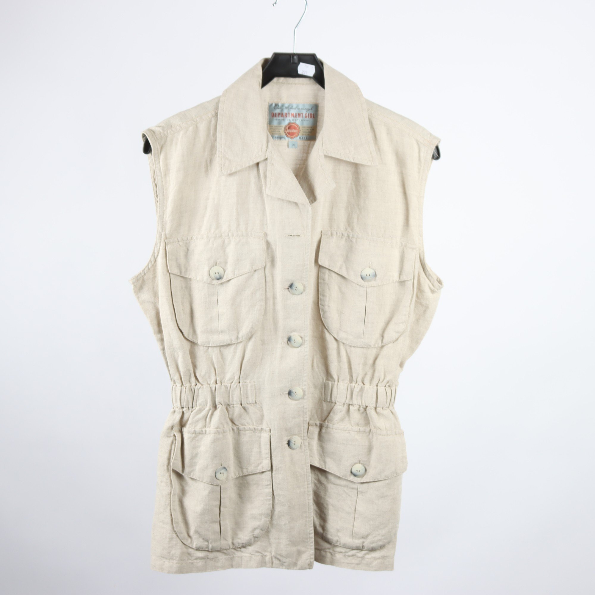 Väst, DepartmentGirl, beige, 60% lin, stl. 36