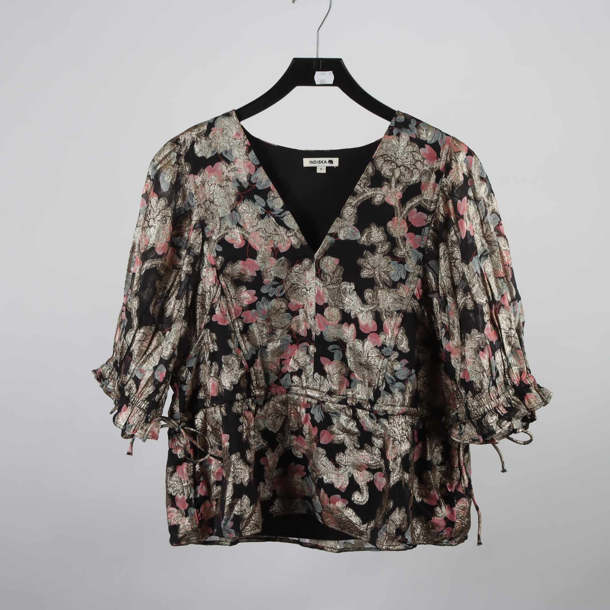 Blus, Indiska, mönstrad, stl. L