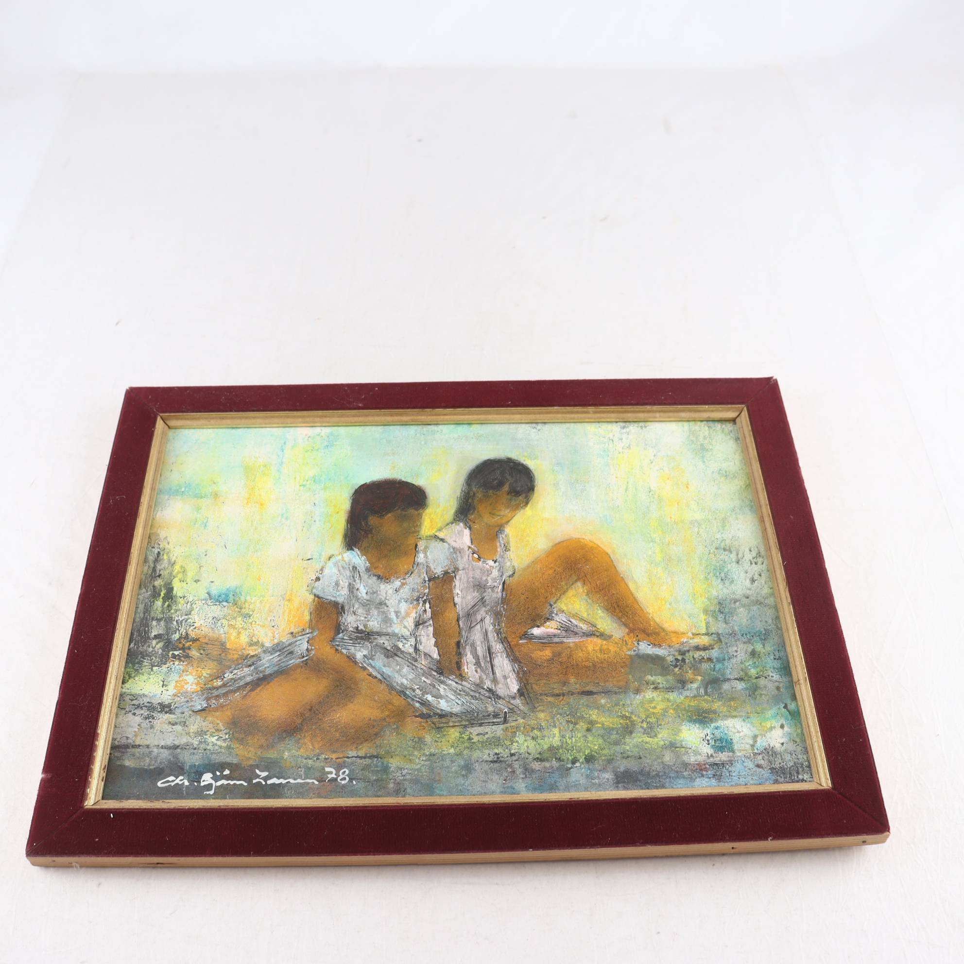 Olja på pannå, Christian Björn Larsen, signerad, 1978. Samfraktas ej