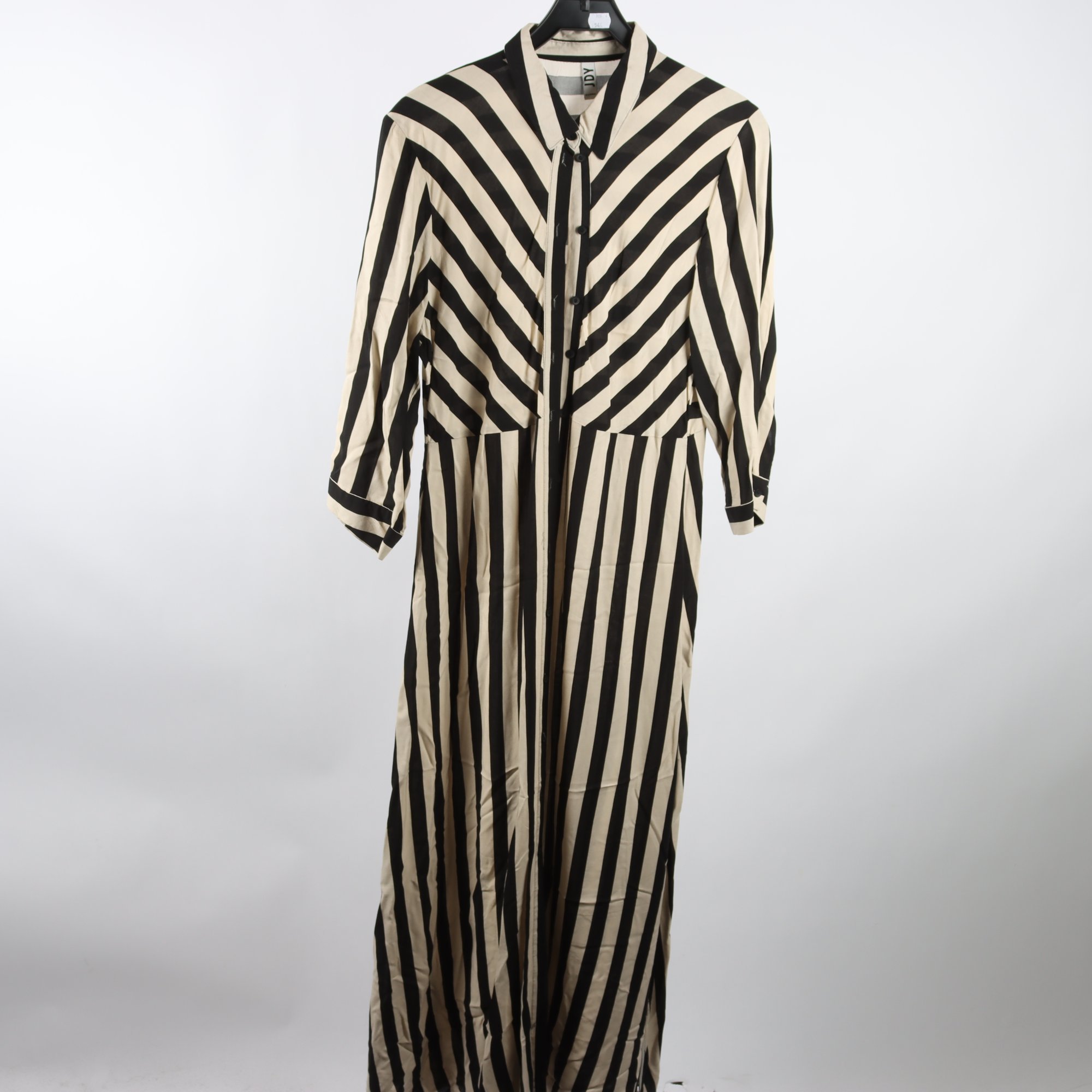 Klänning, JDY, randig, beige, svart, stl. XL.