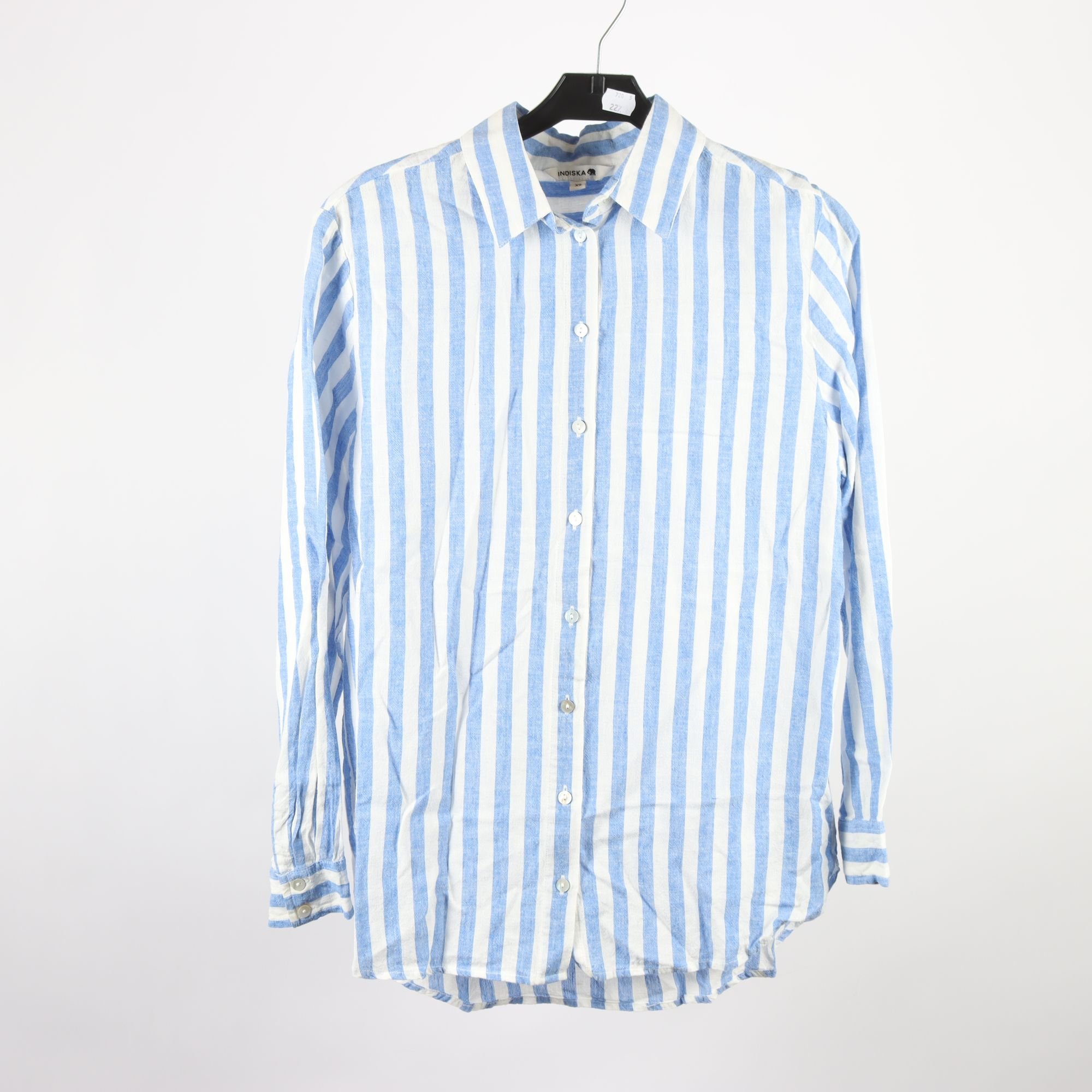 Blus, Indiska, blå, vit, randig, stl. XS