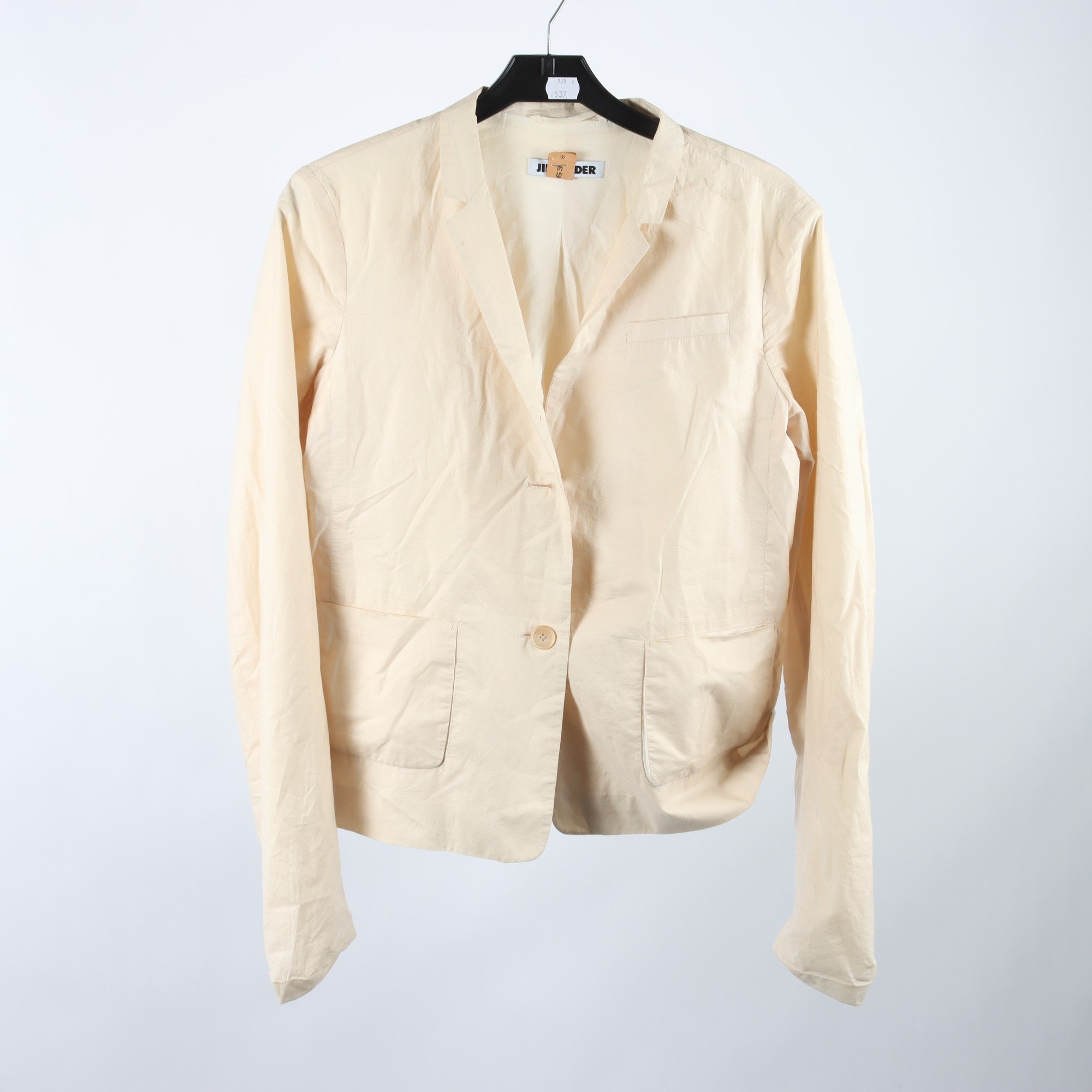 Jacka, Jil Sander, beige, 63% silke, stl. 36.