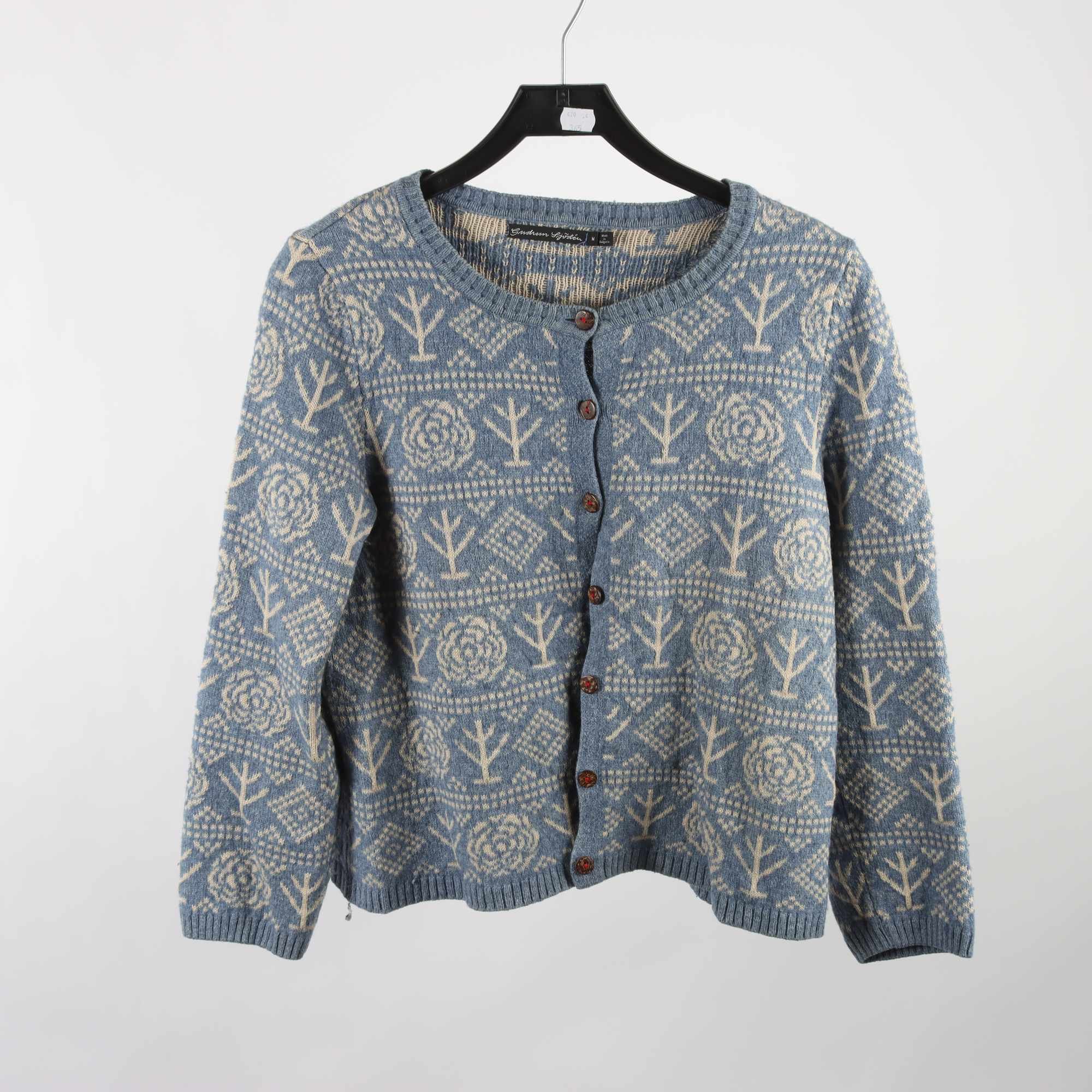 Kofta, Gudrun Sjödén, beige, blå, ull, bomull, stl. M.