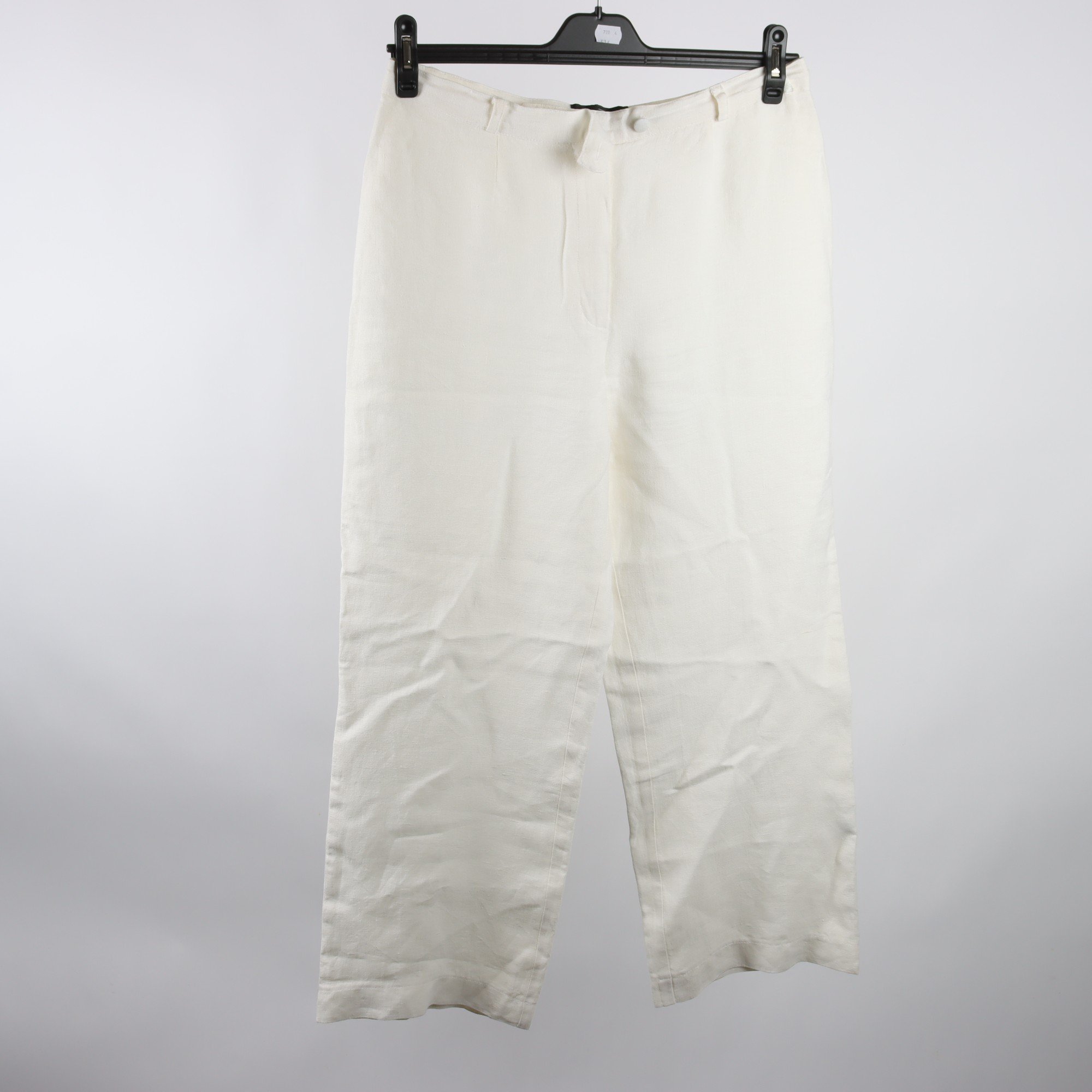 Byxor, Rita Y, vit, lin, stl. 42.