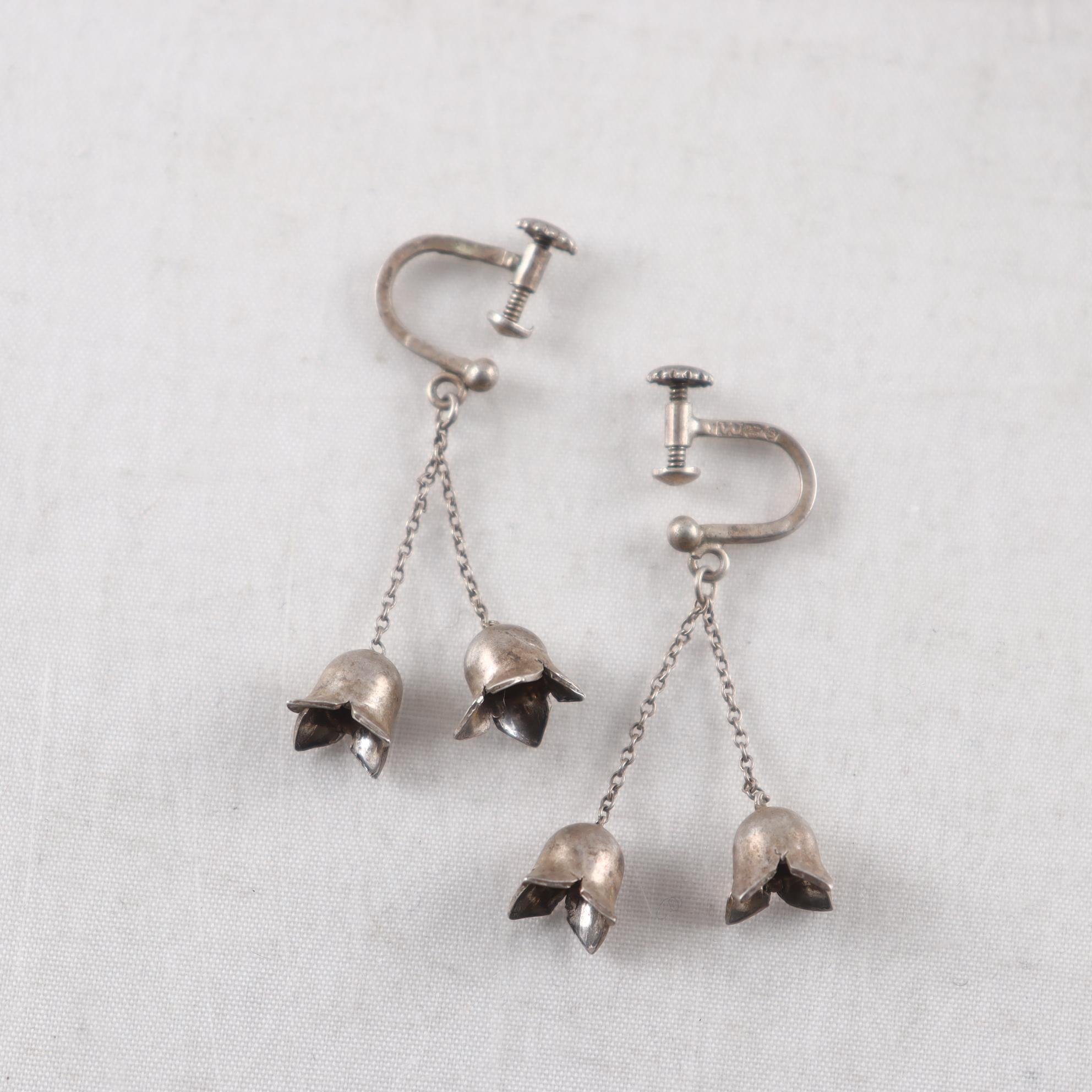 Örhängen, silver, skruvlåsning, vikt: 4,2 g