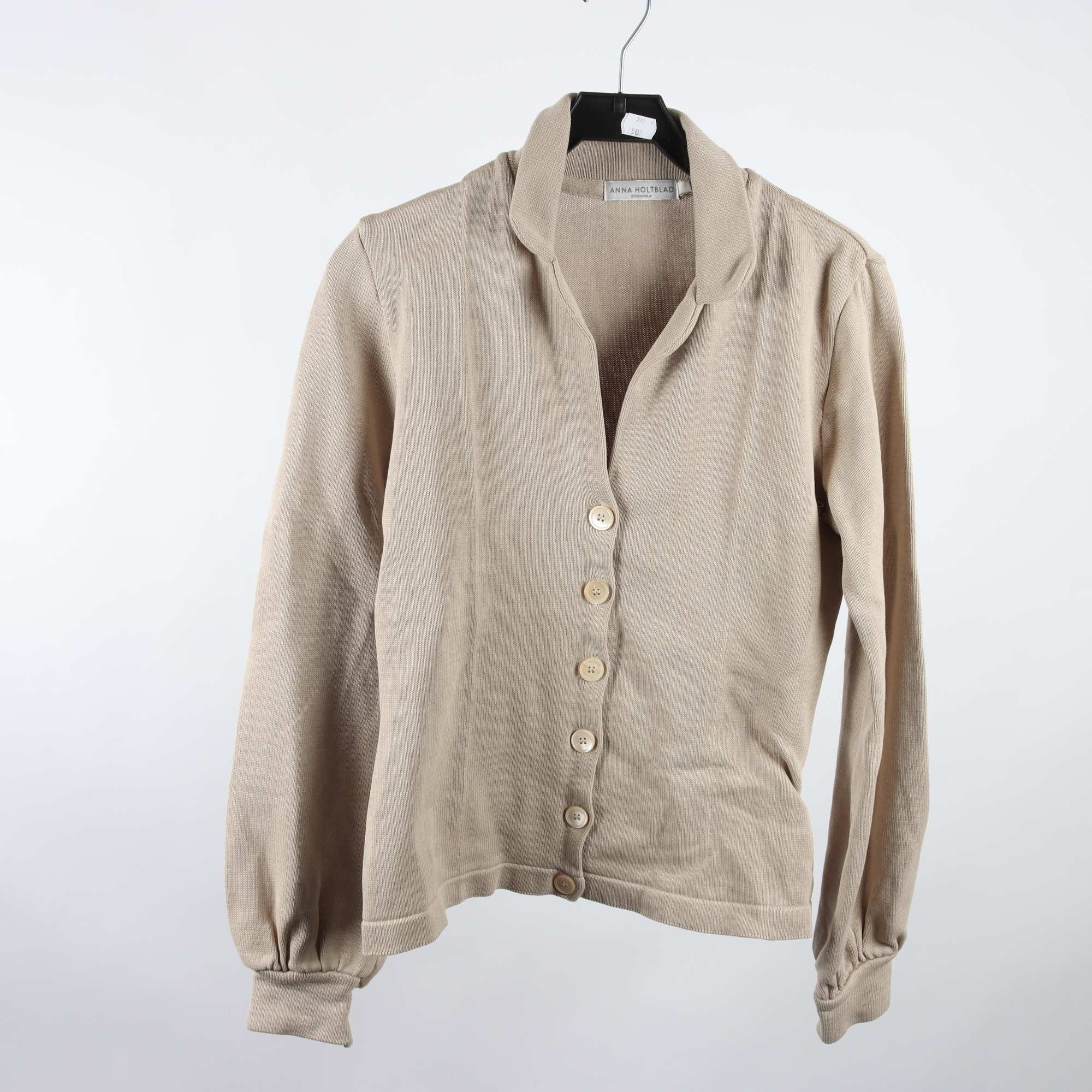 Kofta, Anna Holtblad, beige, stickad, stl. ca S/M.
