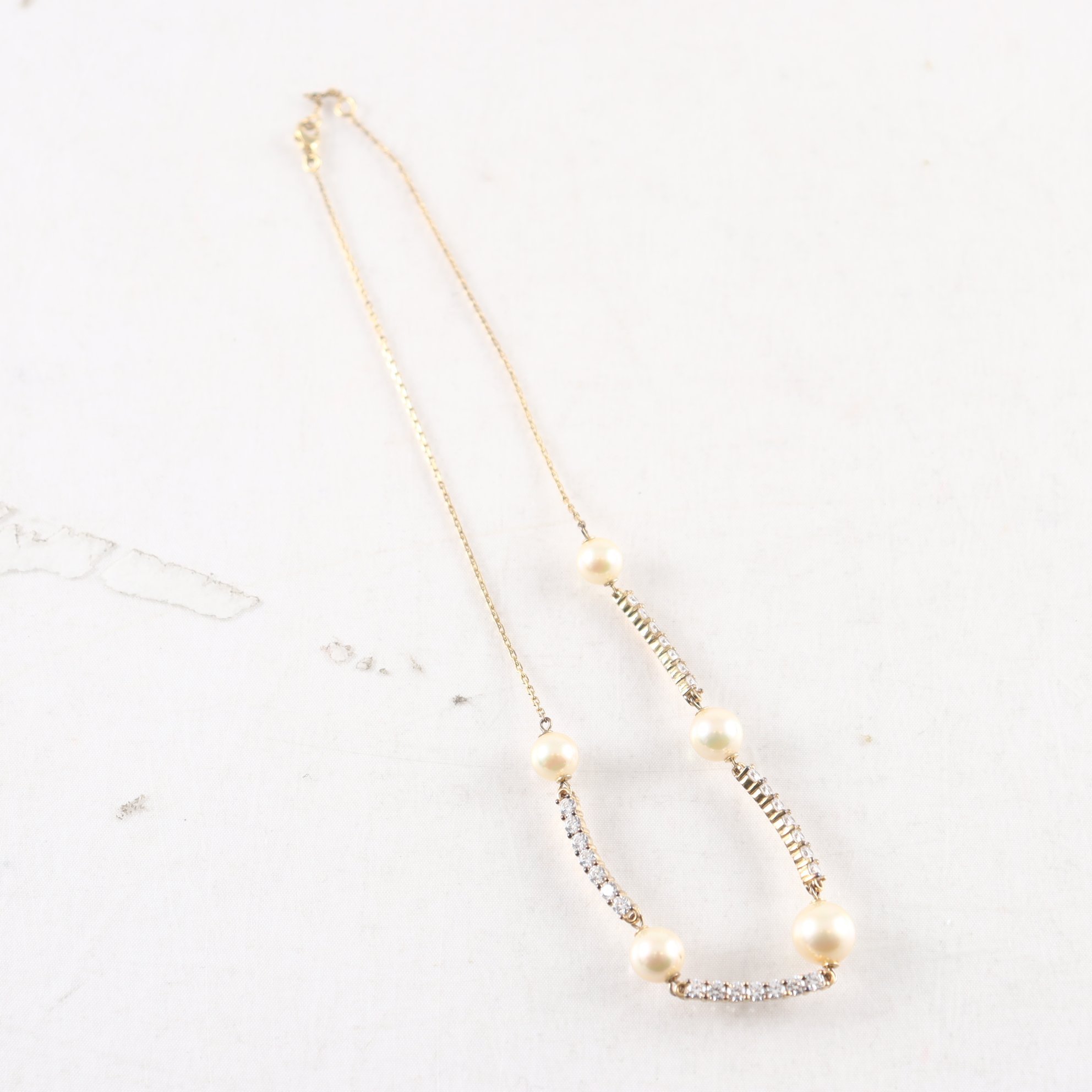 Halsband, silver, pärlor, brv: 12,4 g