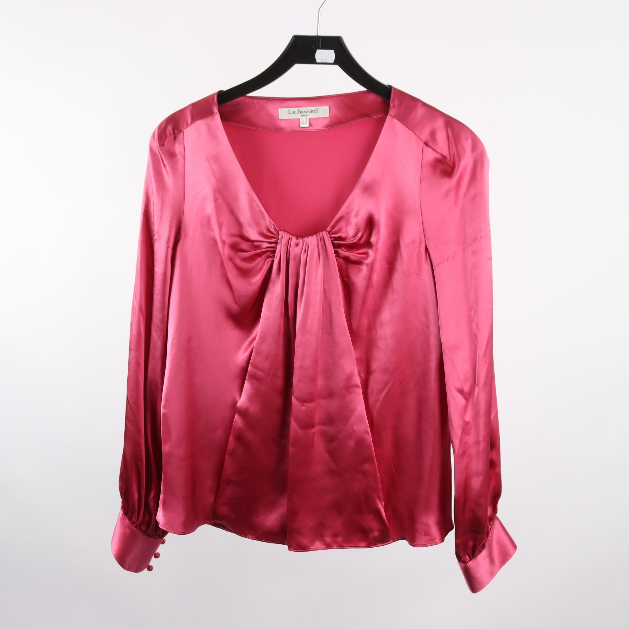 Blus, L.K. Bennett, rosa, 100% silke, stl. 40.