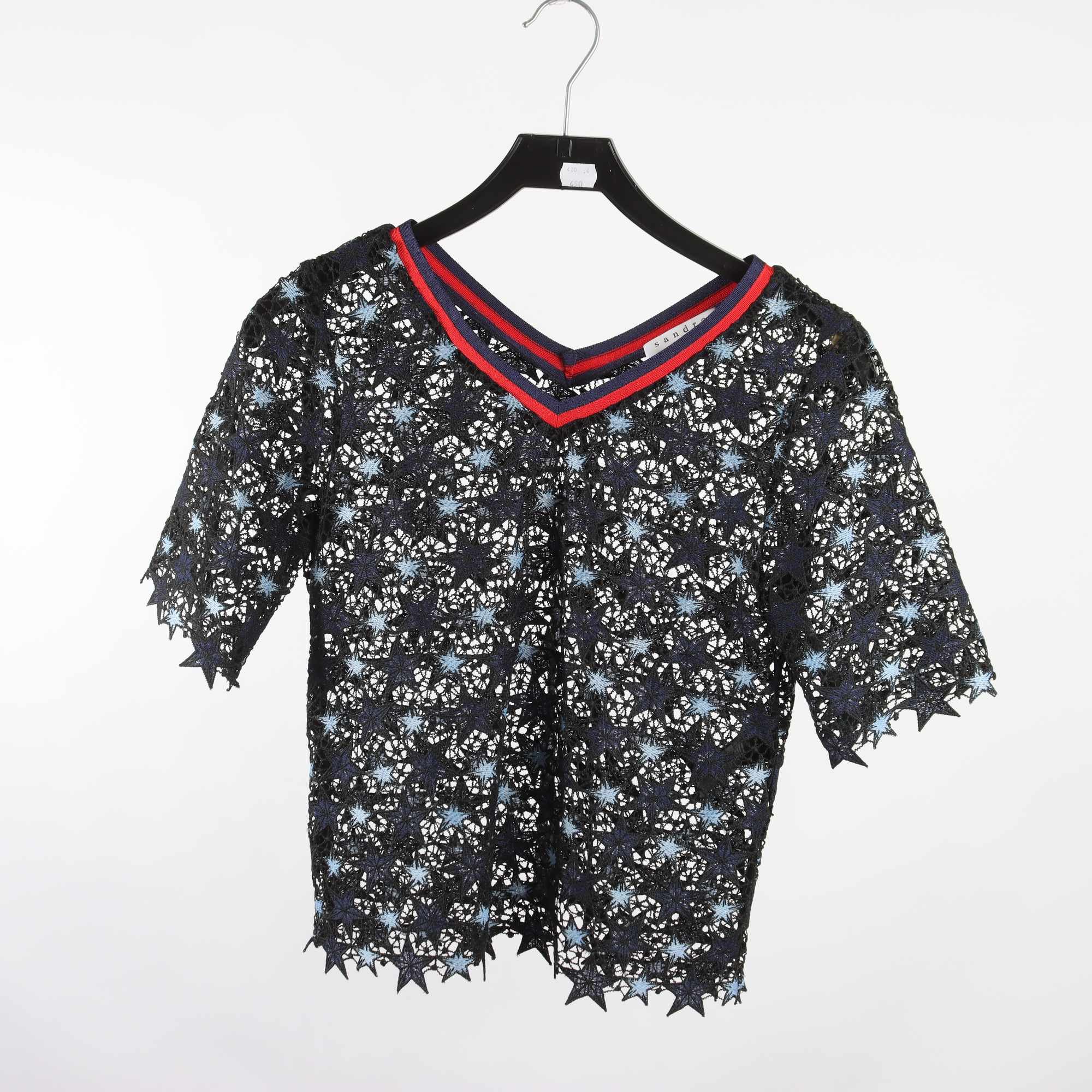 Blus, Sandro, blå, svart, stl. S.
