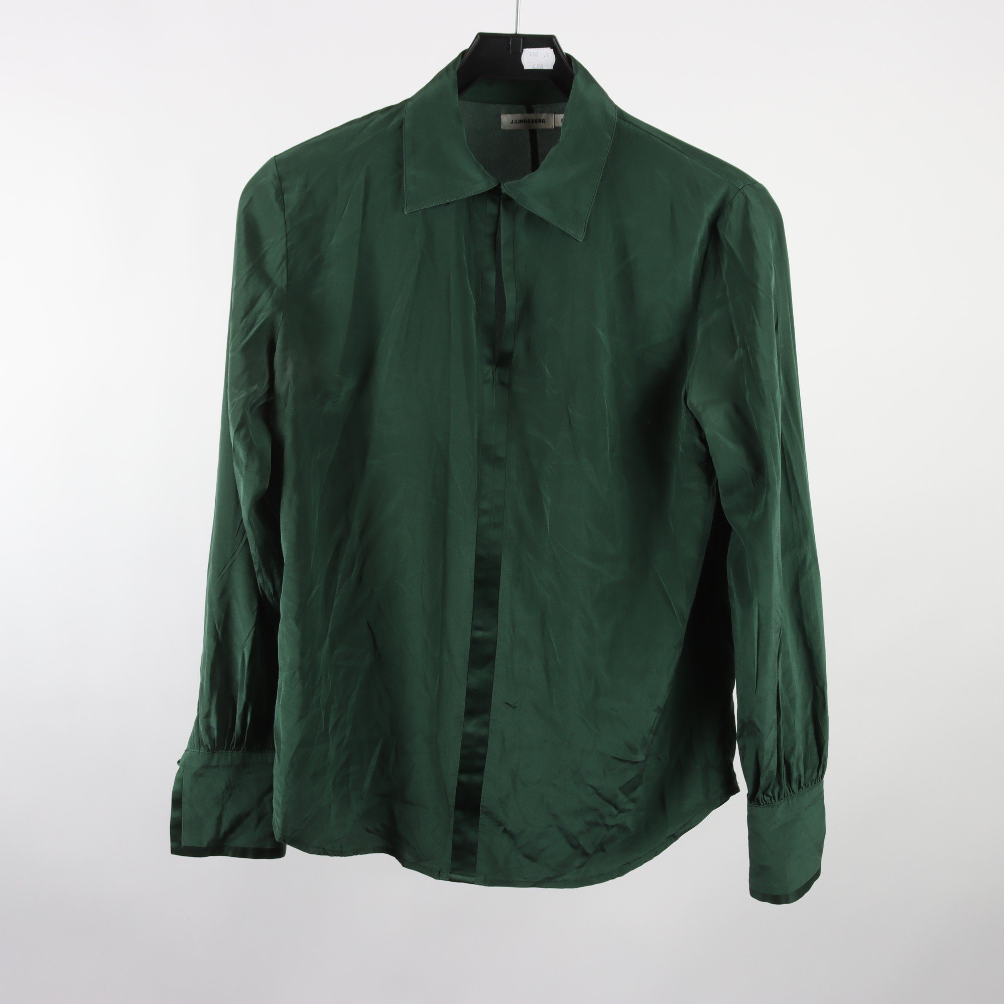 Blus, J.Lindeberg, grön, 93% silke, stl. 36.