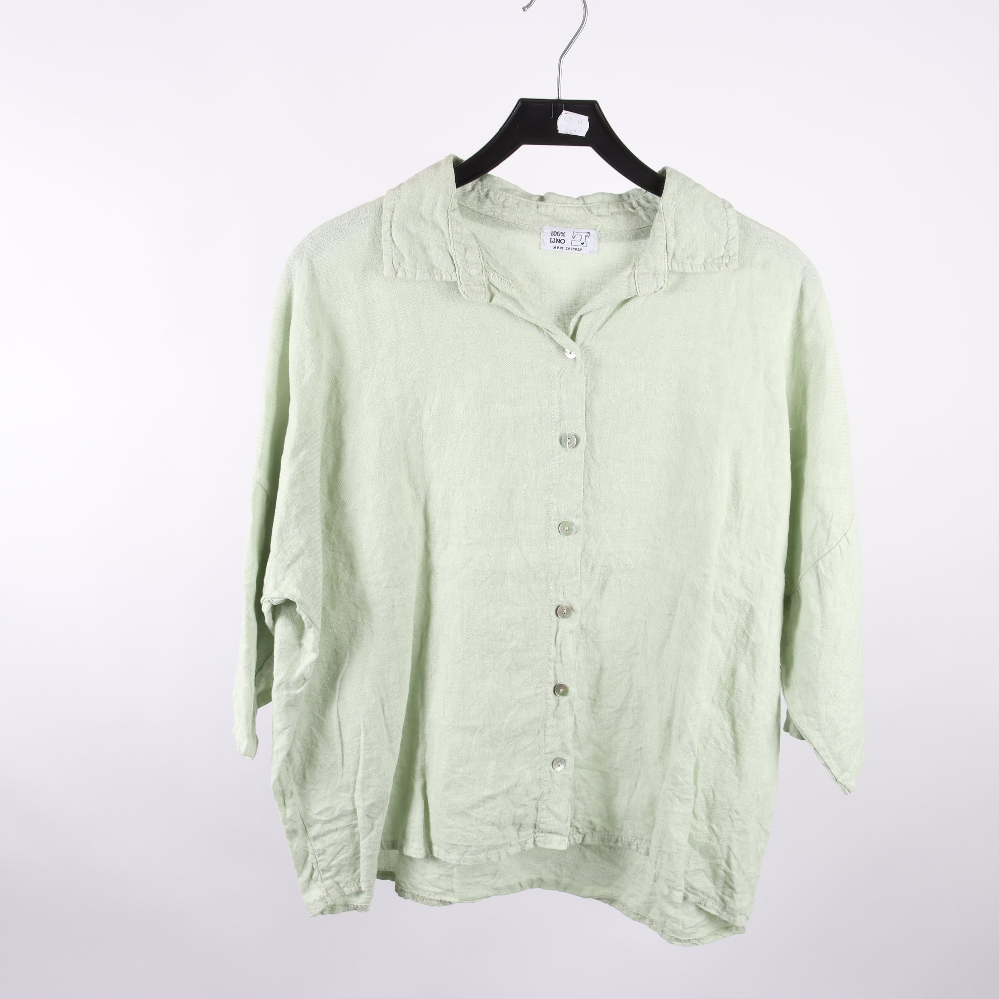 Blus, Lino, ljusgrön, lin, stl. ca. L/XL.