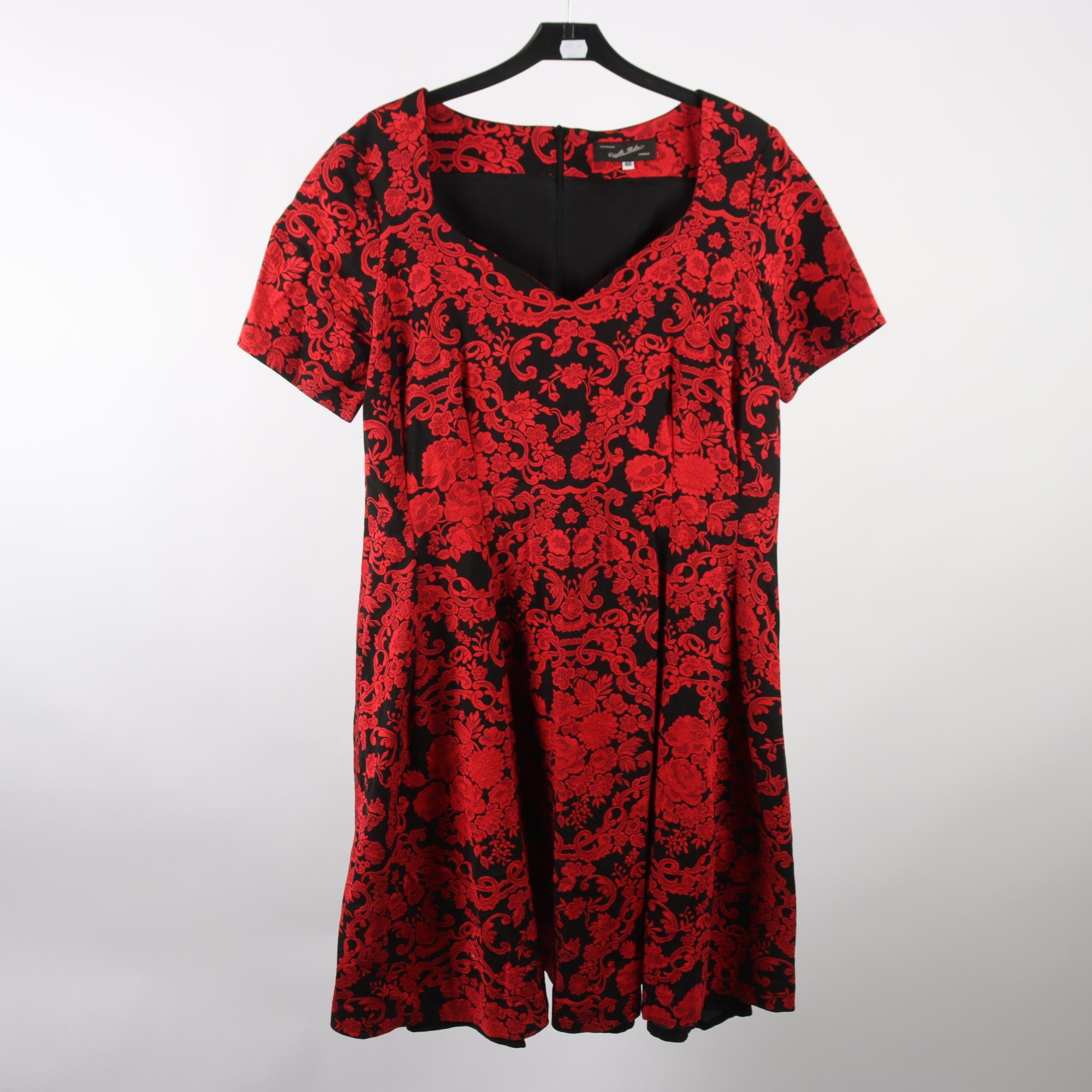 Klänning, Carmilla Thulin, svart, röd, stl. 46.