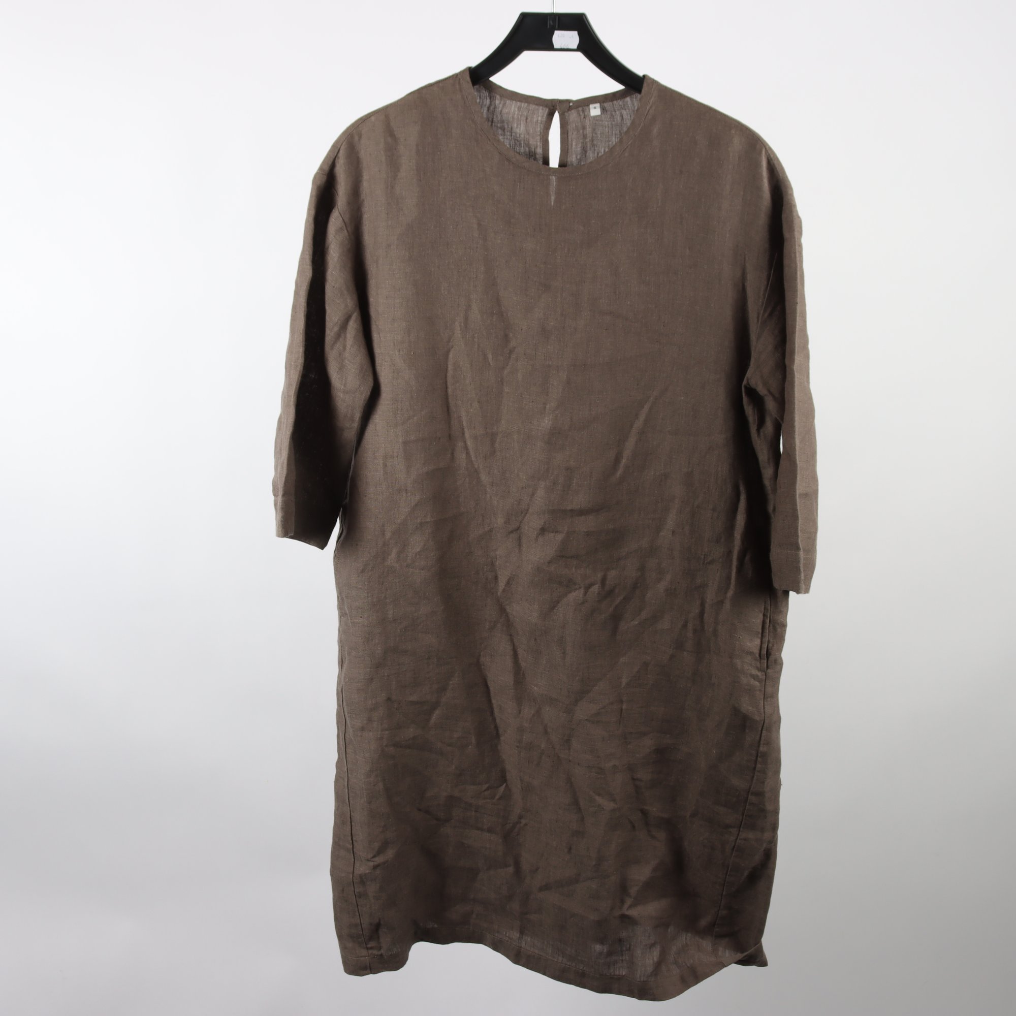 Klänning, Muji, grå/brun, lin, stl. S.