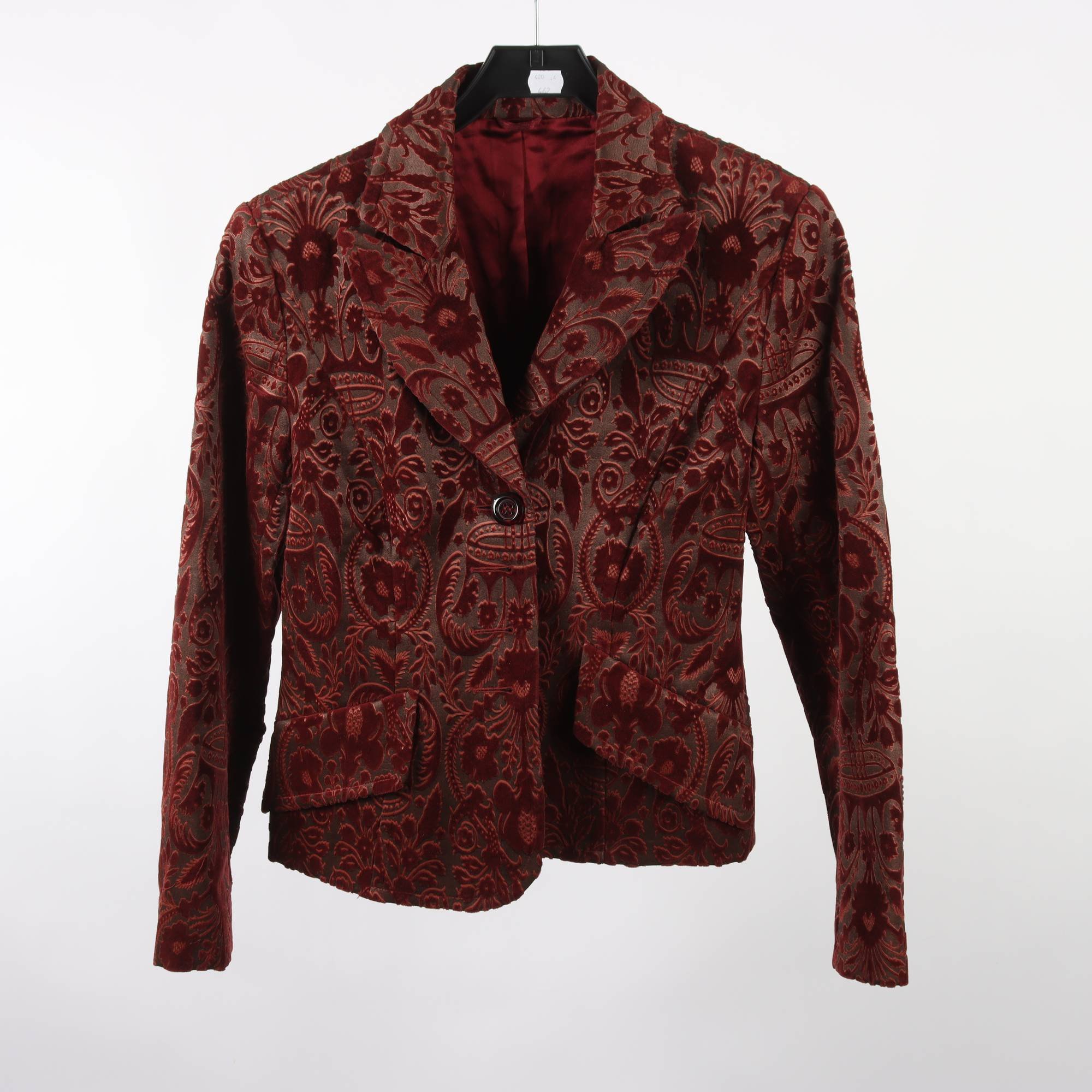 Kavaj, HOBBs, vinröd, plych, stl. M.