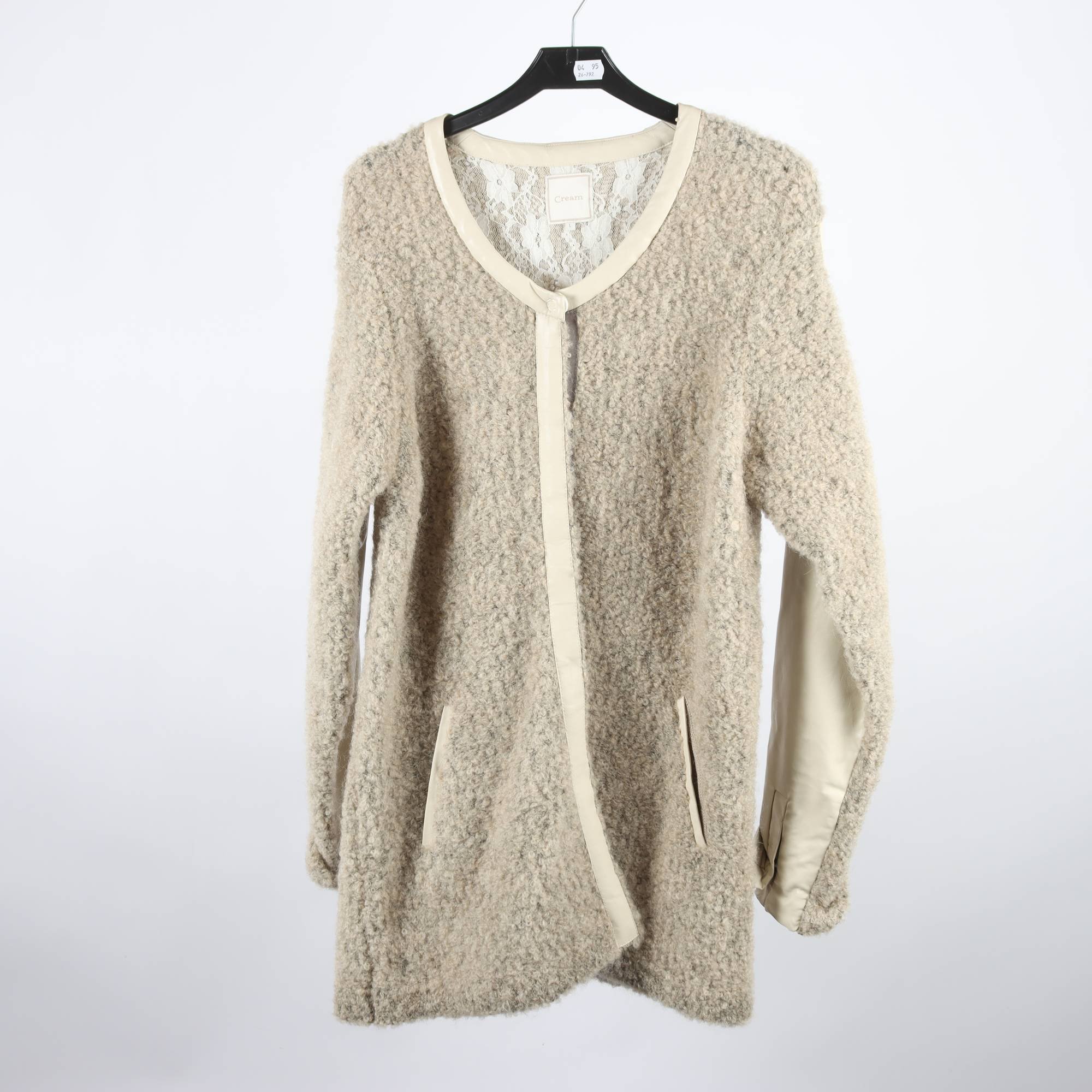 Stickad kofta, Cream, stl. L