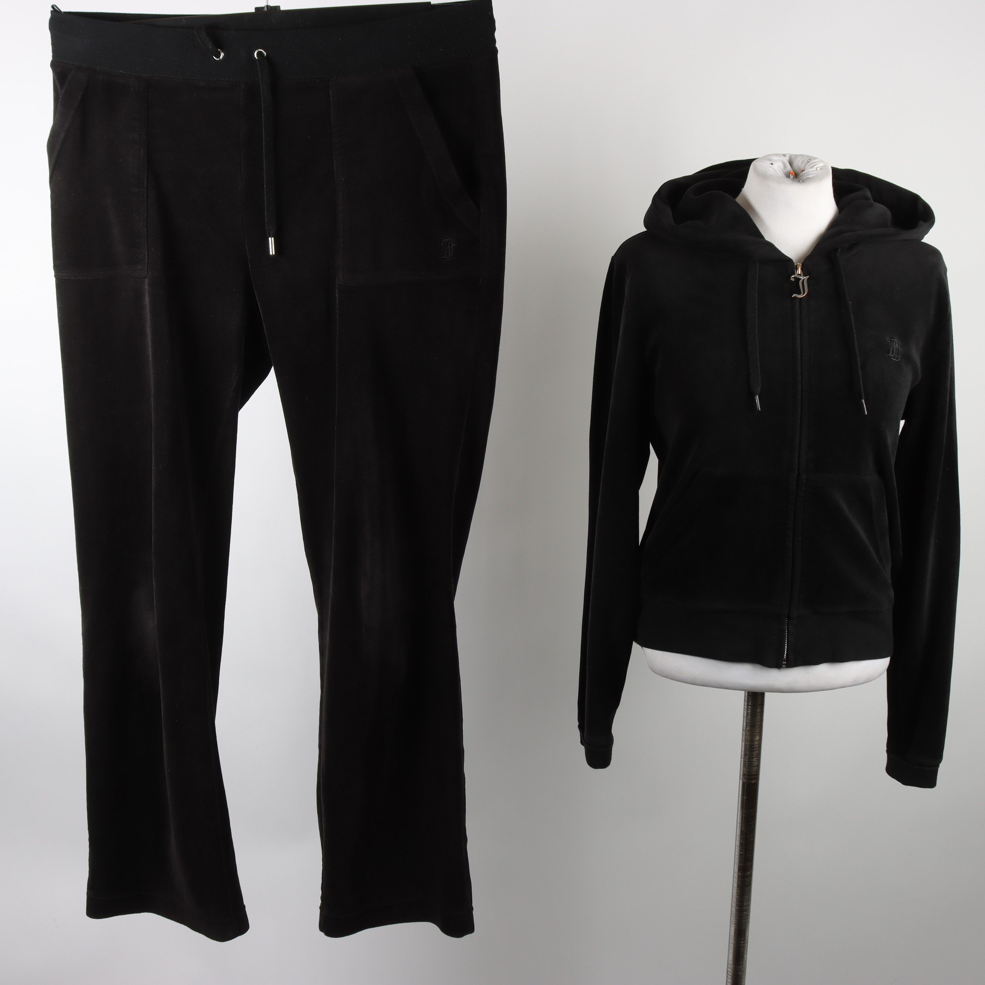 Mjukiskläder, Juicy Couture, svart, velour, stl. S/L.