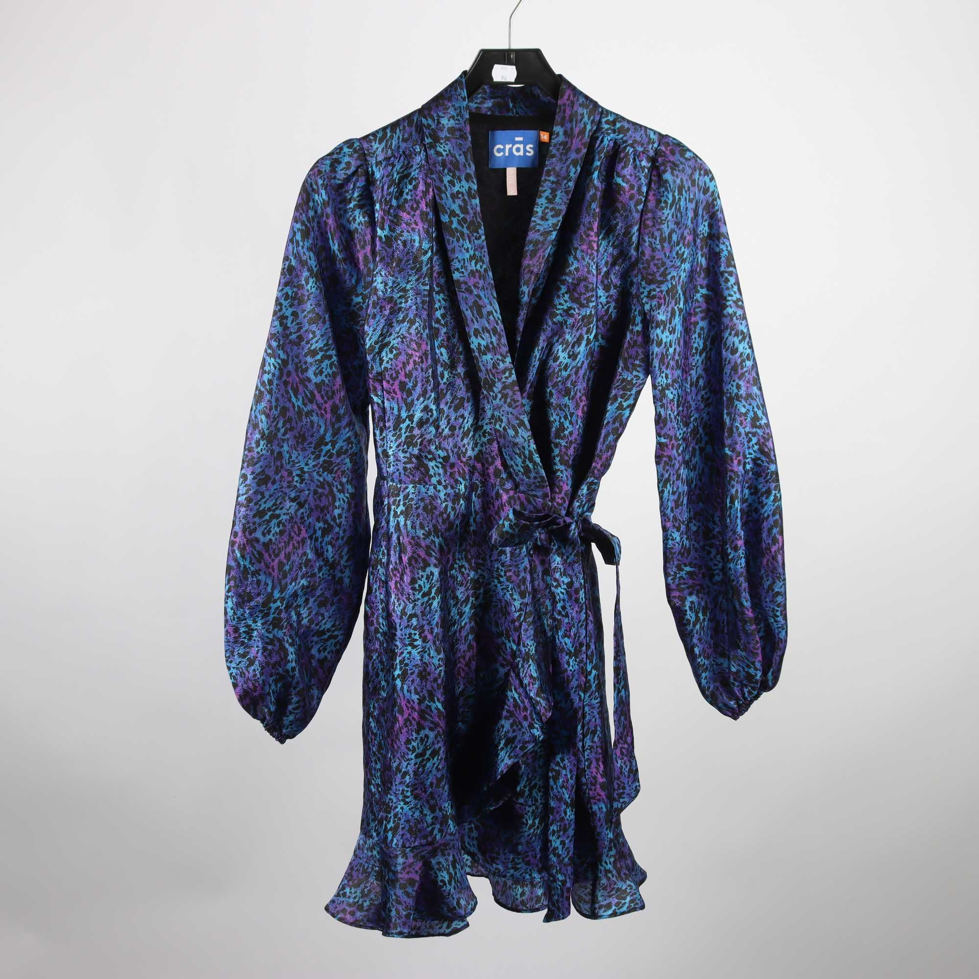 Klänning, Cras, blå, lila, mönstrad, stl. 34