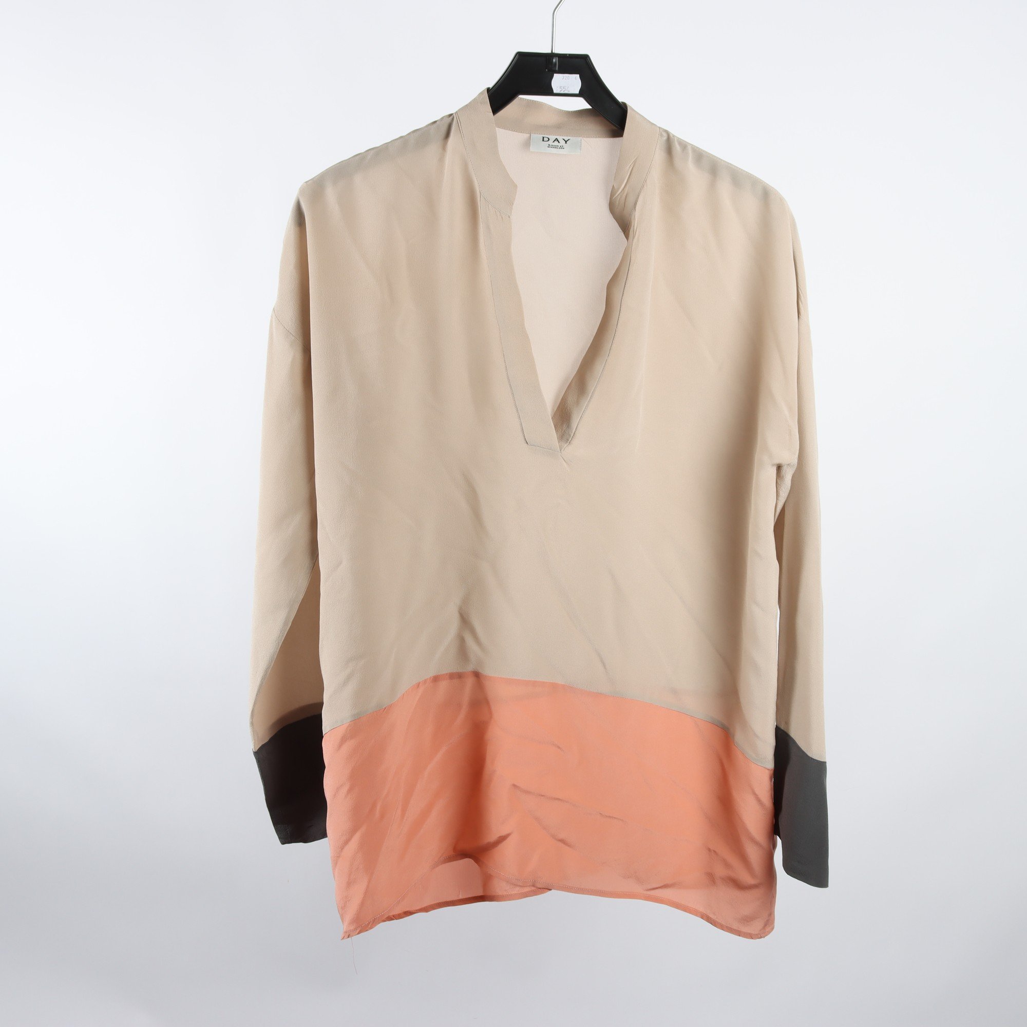 Blus, Day Birger et Mikkelsen, beige, orange, 100% silke, stl. 38.