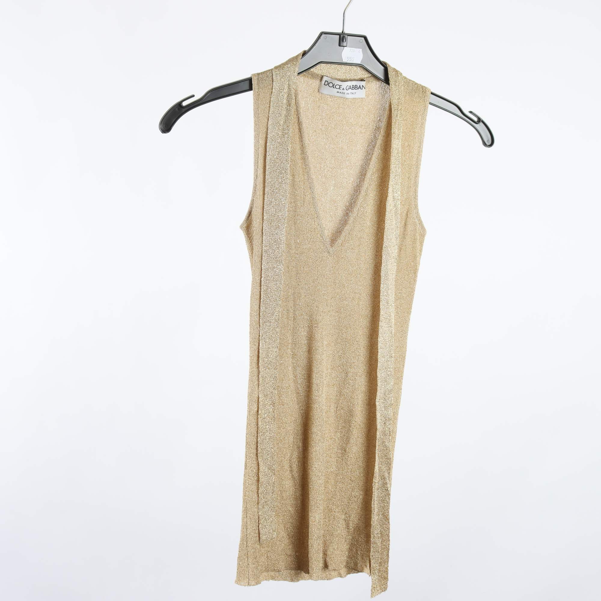 Linne, Dolce & Gabbana, guld, sticka, glittrig, stl. ca. XS/S.