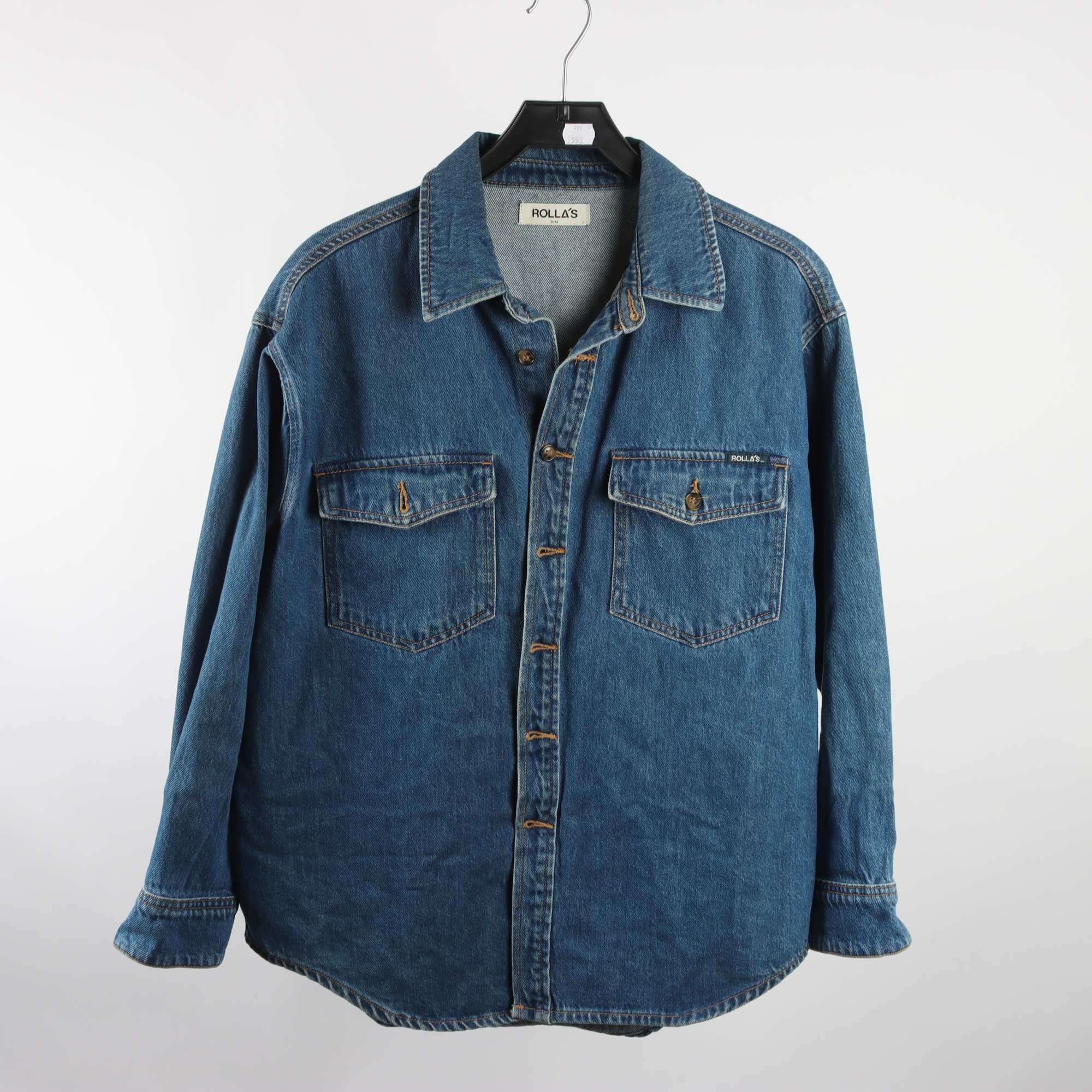 Jeansskjorta, Rollás, blå, stl. M.