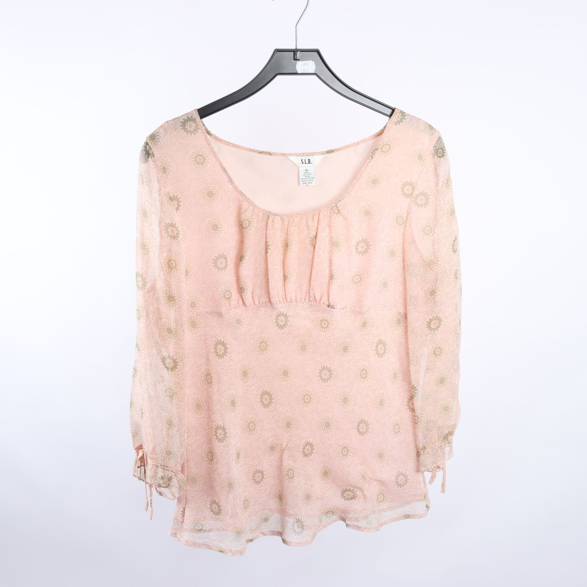 Blus, S.L.B, rosa, 100% silke, stl. XL.
