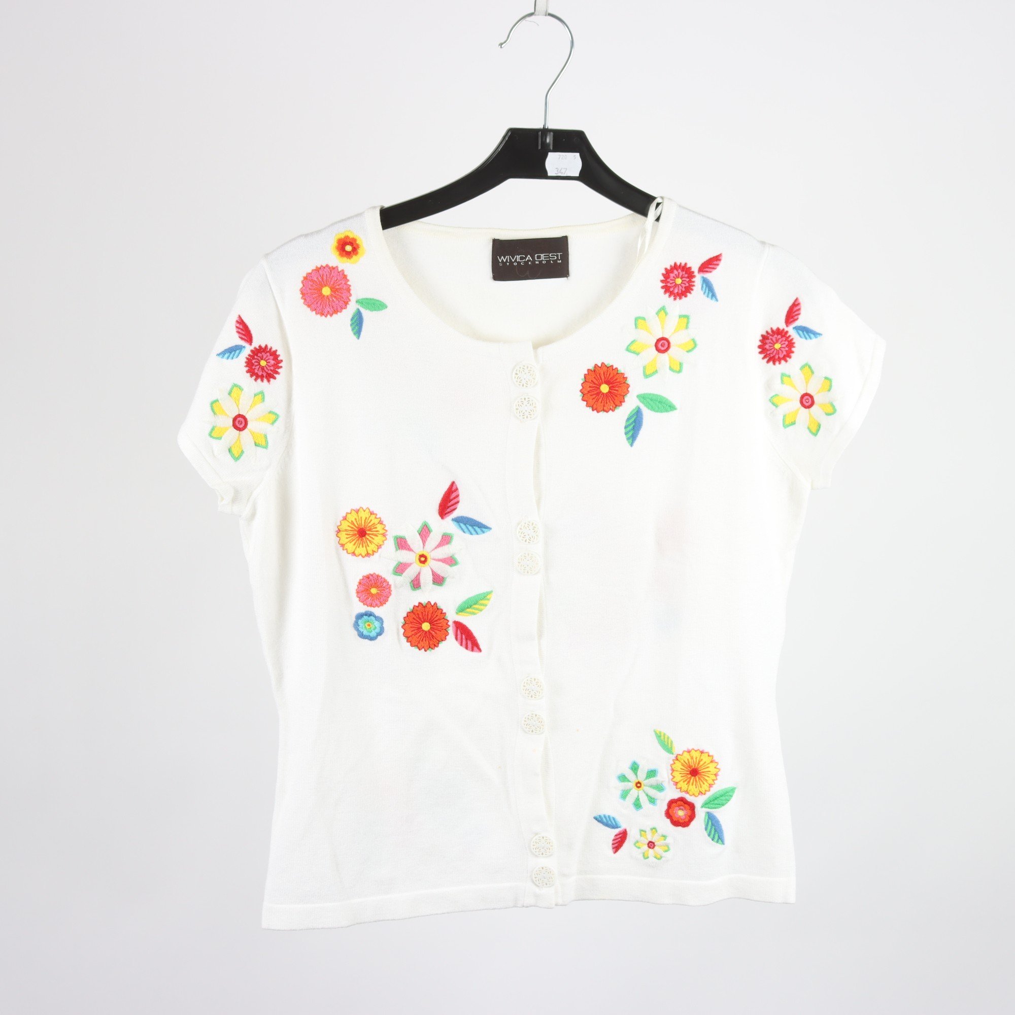 Kofta, Wivica Oest, vit, broderi, stl. L