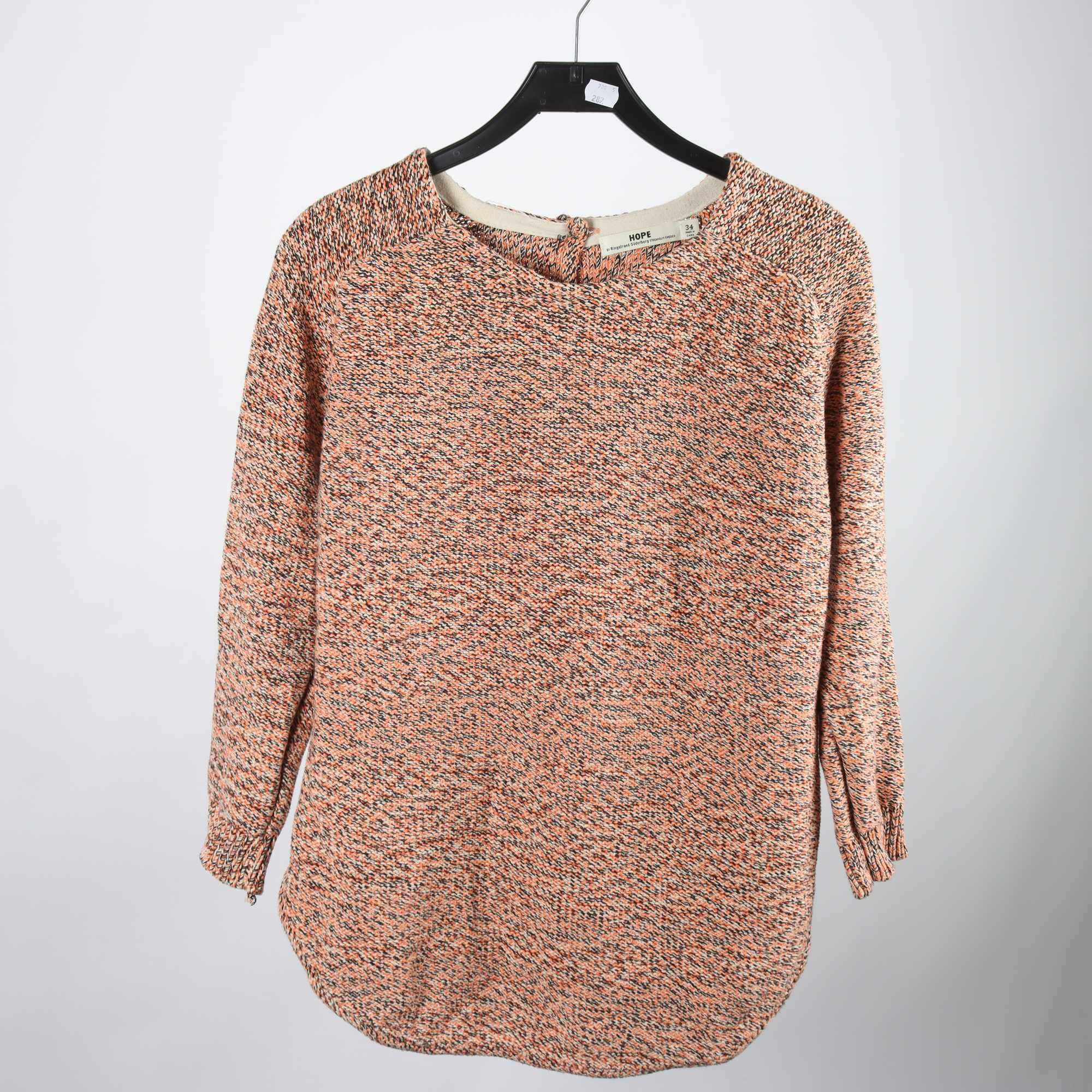 Tröja, Hope, orange, svart, vit, melerad, stl. 34