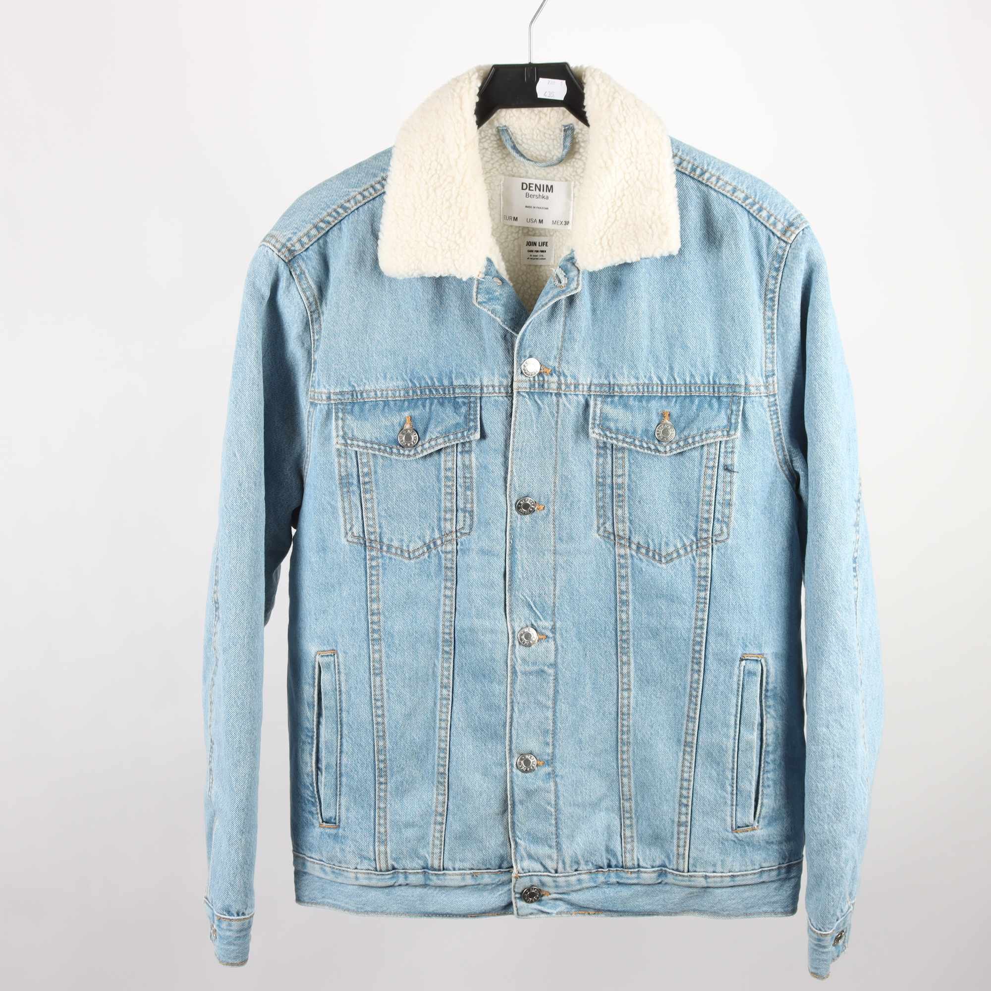 Jeansjacka, fodrad, Bershka, blå, stl. M
