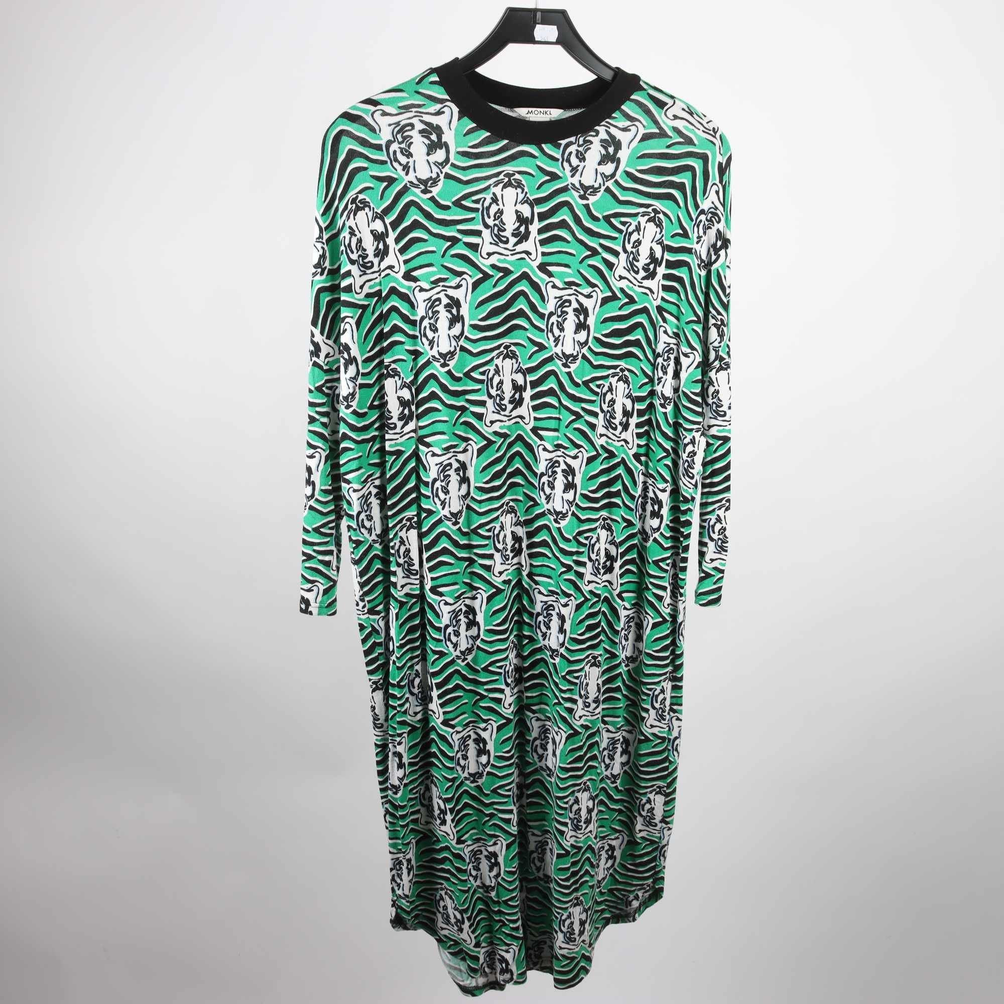 Klänning, Monki, grön, vit, stl. XS.