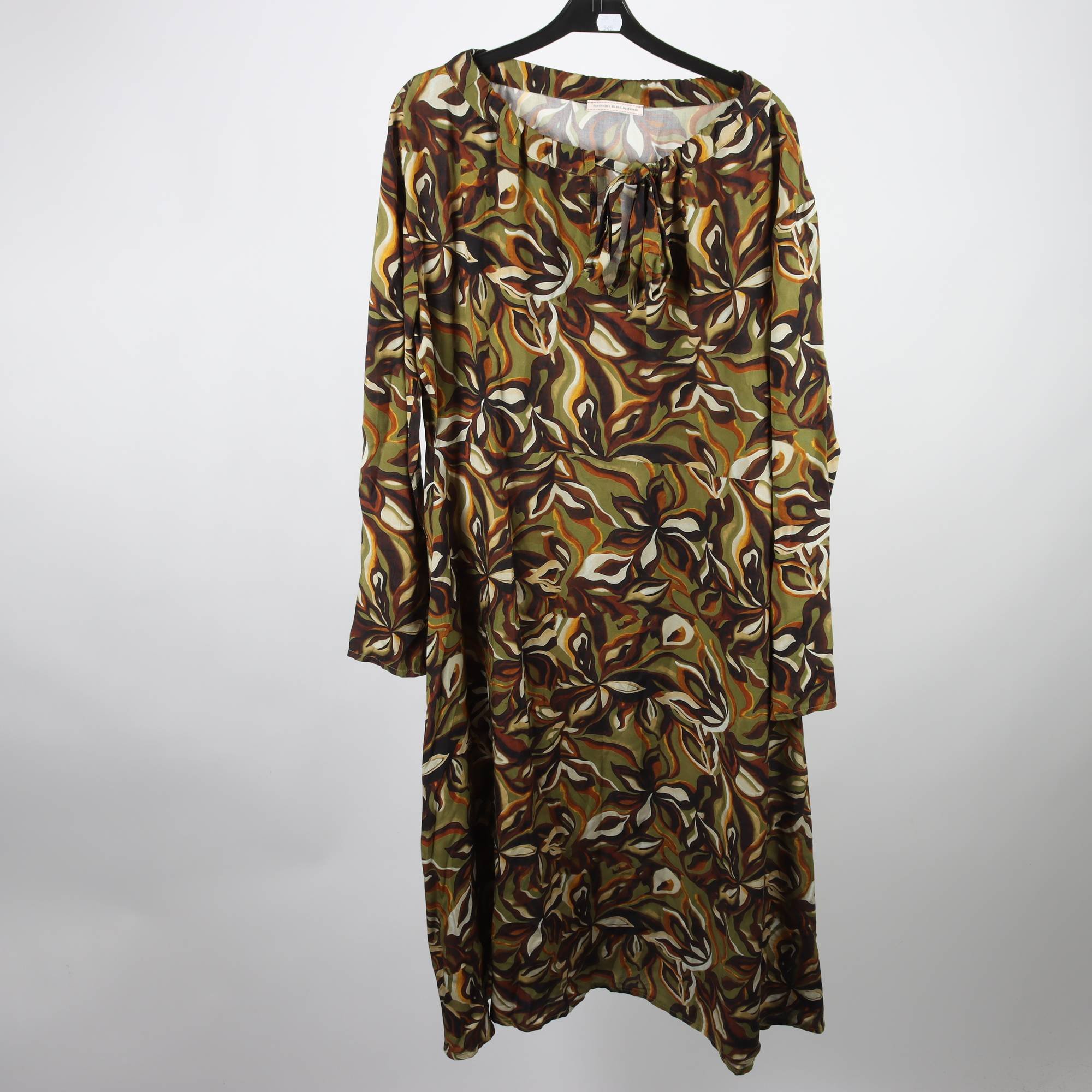 Klänning, Stockholms Klänningsfabrik, grön, brun, stl. XL.