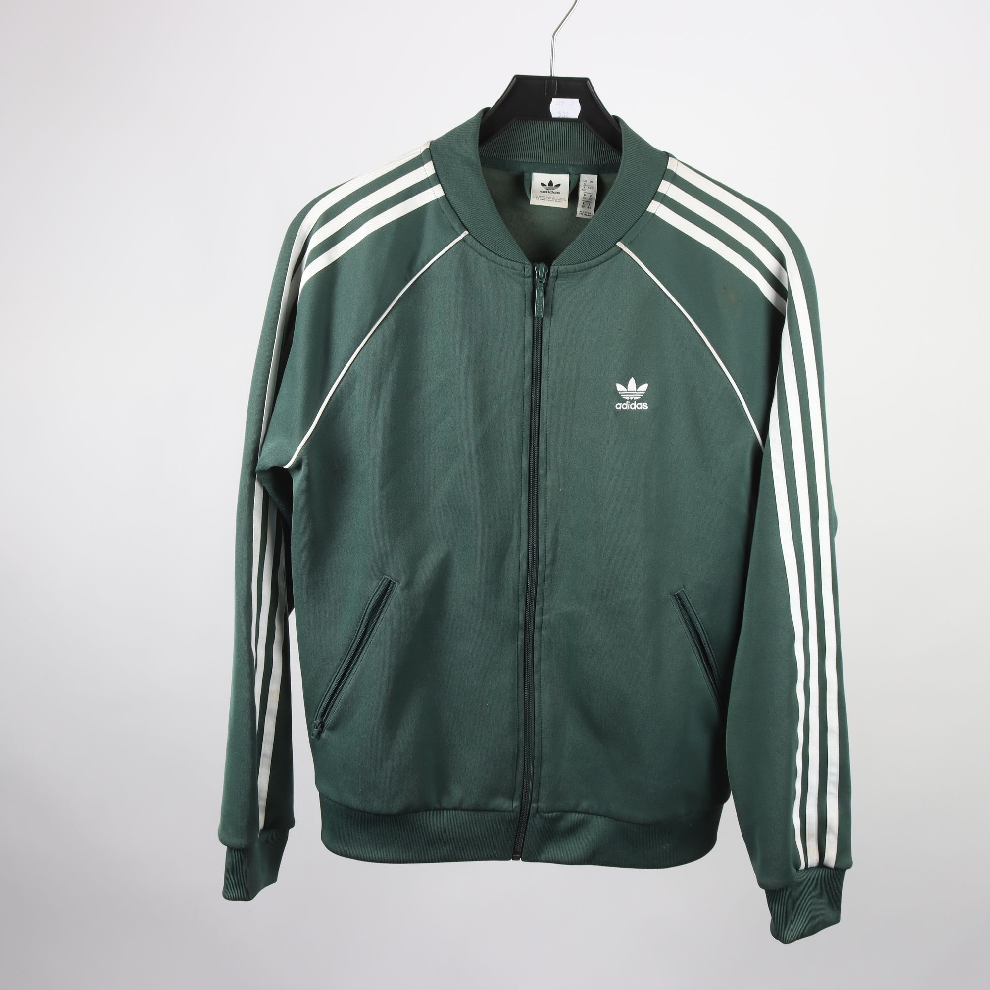 Träningsjacka, Adidas, grön, stl. 38.