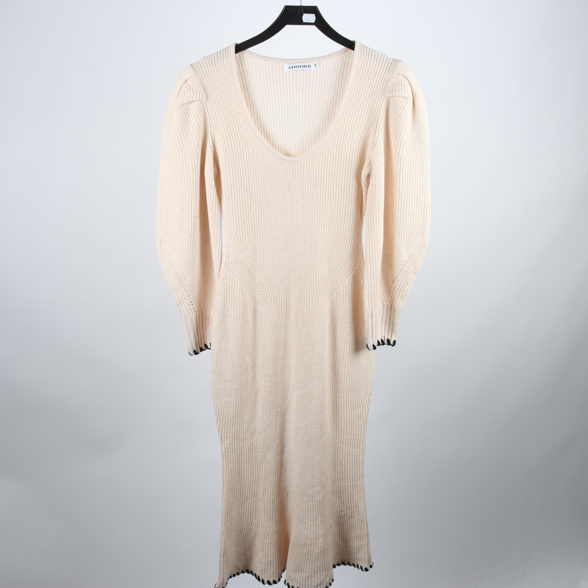 Stickad klänning, Adoore, ljusbeige, stl. 36