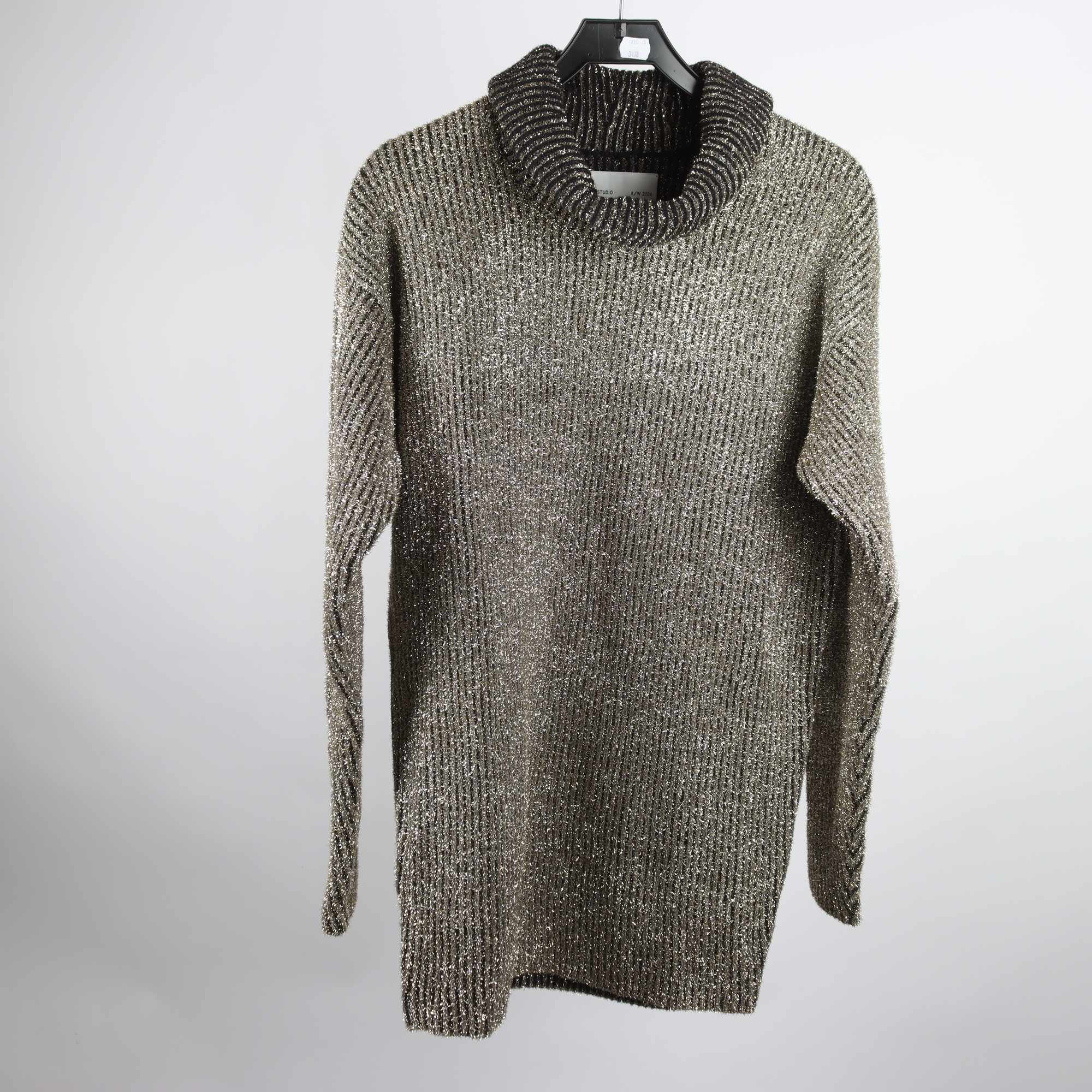 Stickad klänning, H&M Studio, svart, guld, stl. XS