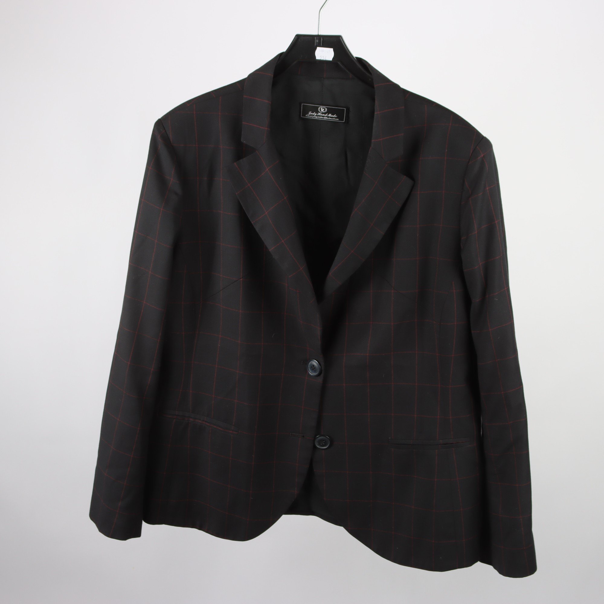 Kavaj, Judy Hand Made, rutig, svart, stl. ca. M.