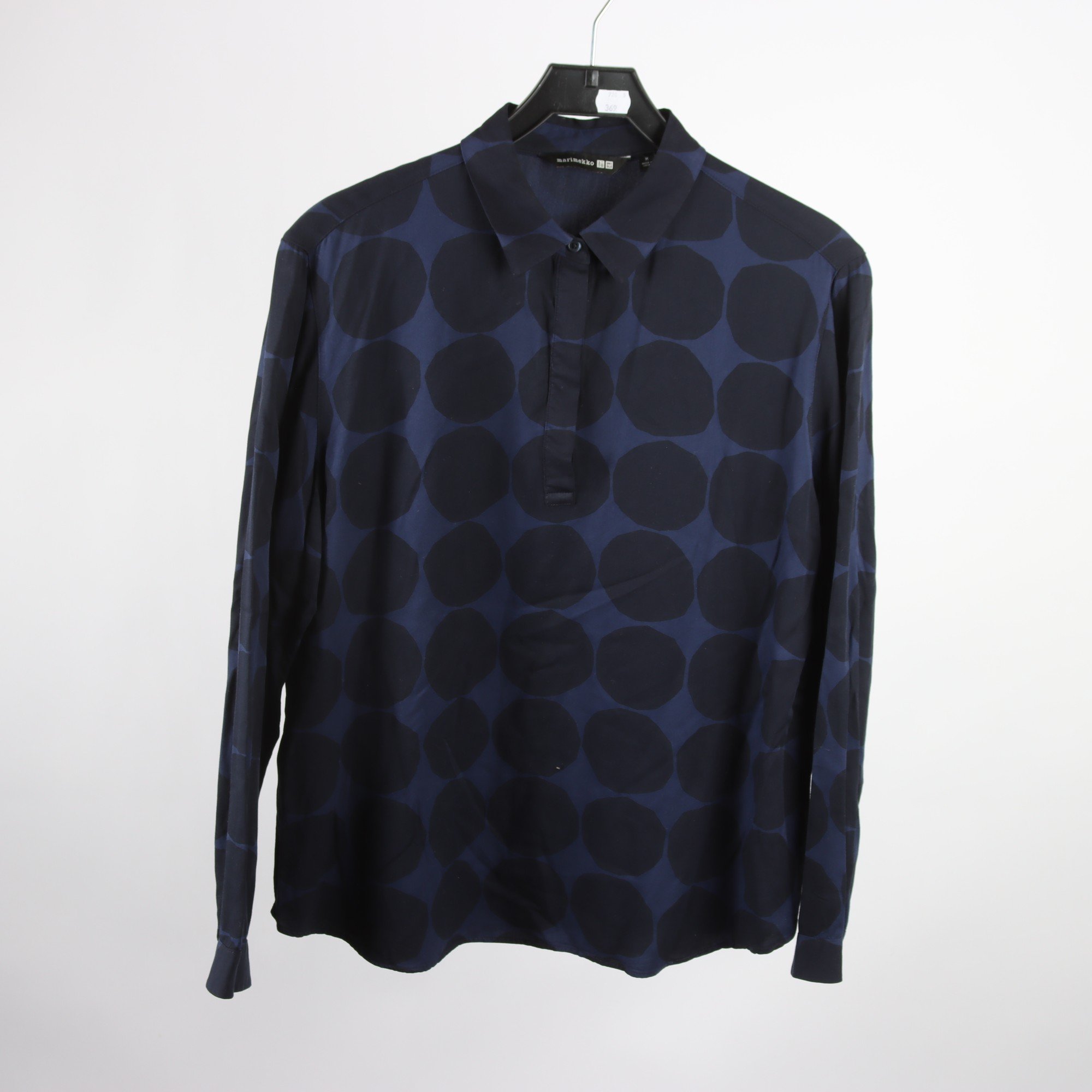 Blus, Marimekko x Uniqlo, blå, prickig, stl. M