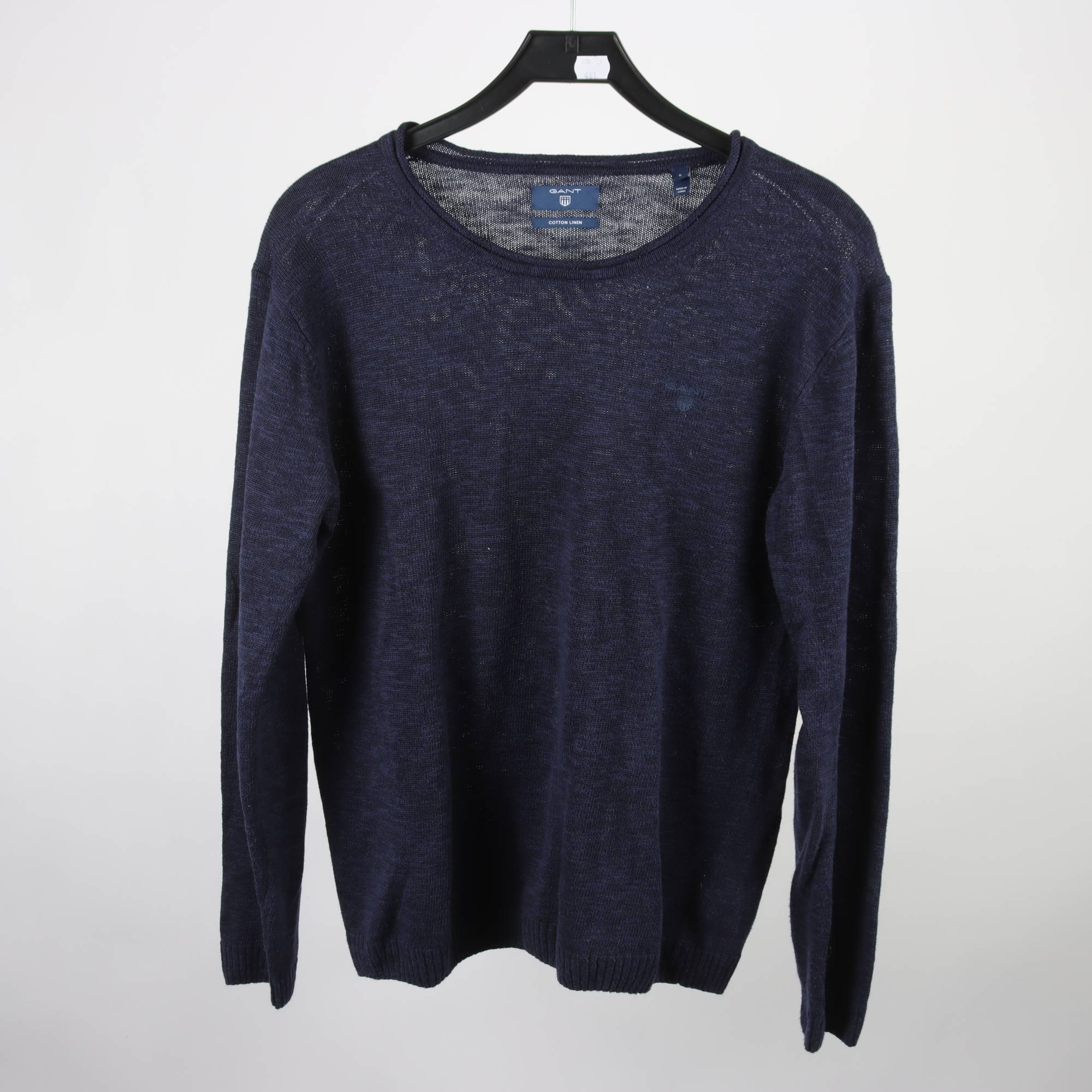 Tröja, Gant, blå, bomull, lin, stl. S.