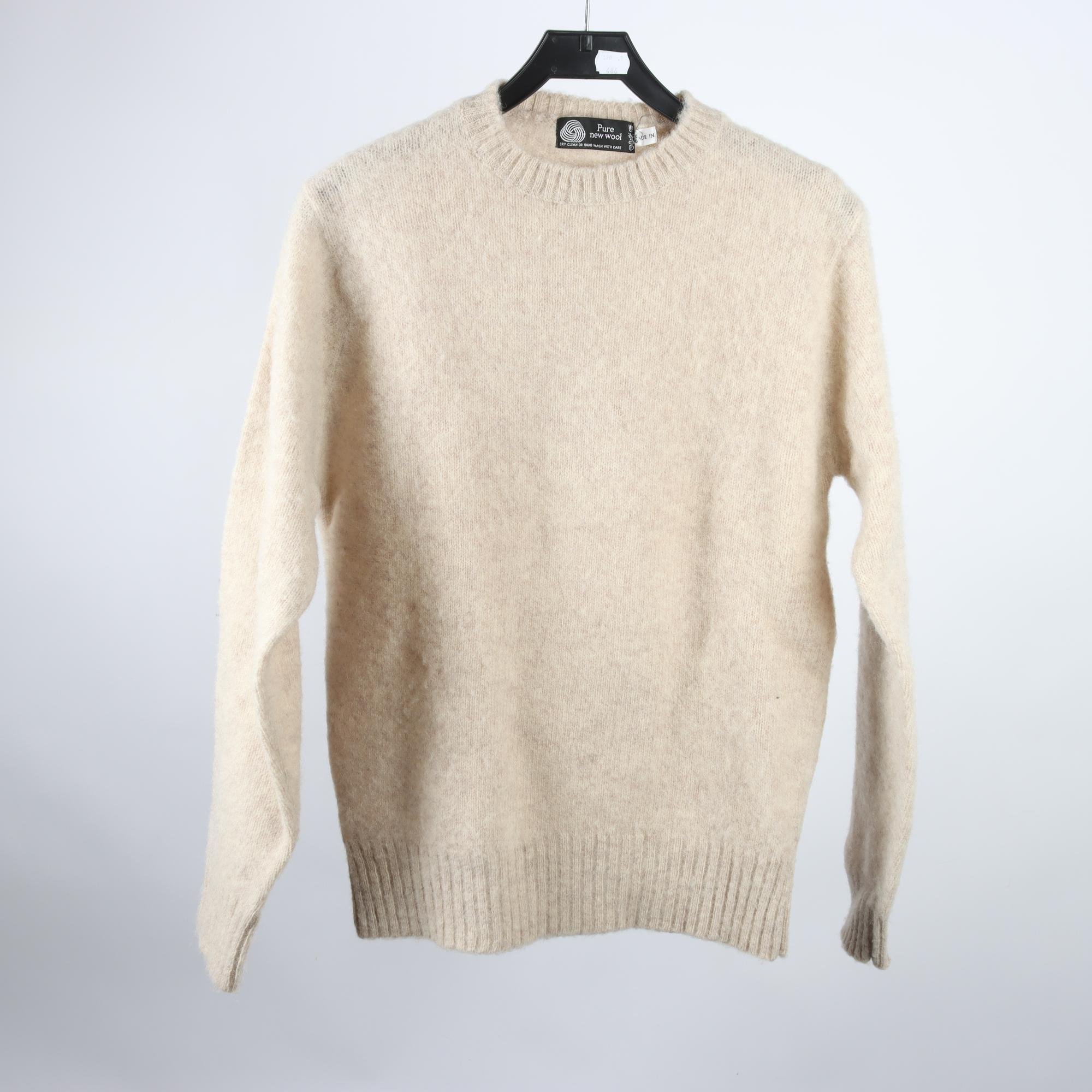 Tröja, Okänd, beige, 100% ull, stl. L.