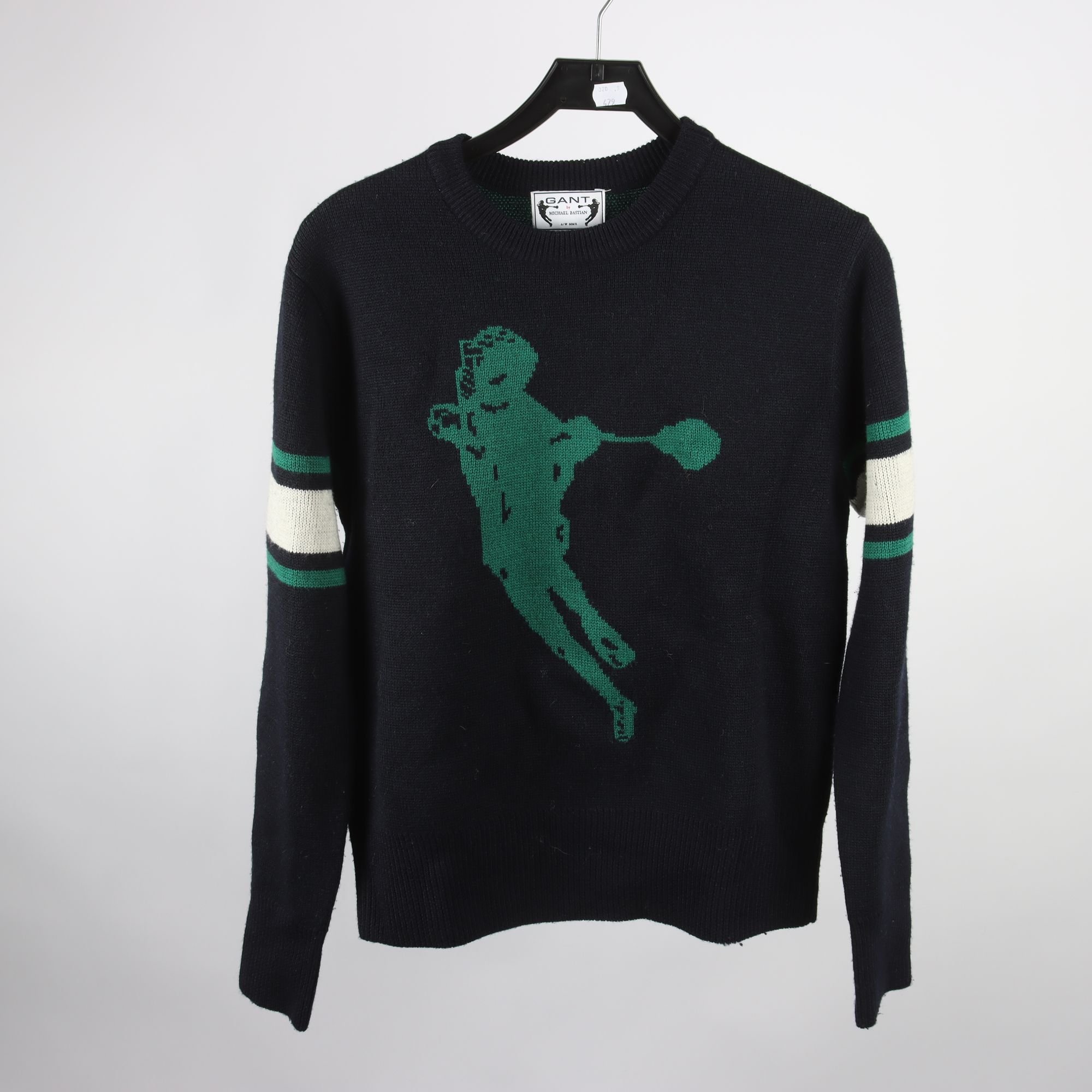 Tröja, Gant x Michael Bastian, blå, grön, 100% ull, stl. M.