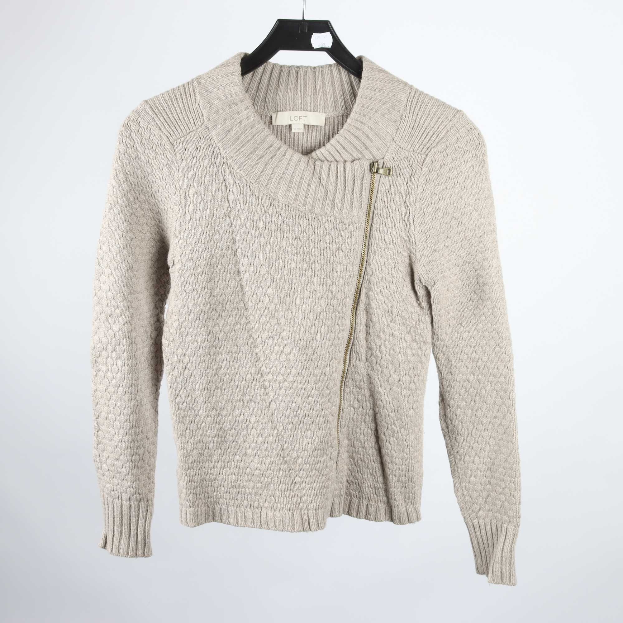 Kofta, Loft, beige, ull, kanin, stl. XS.