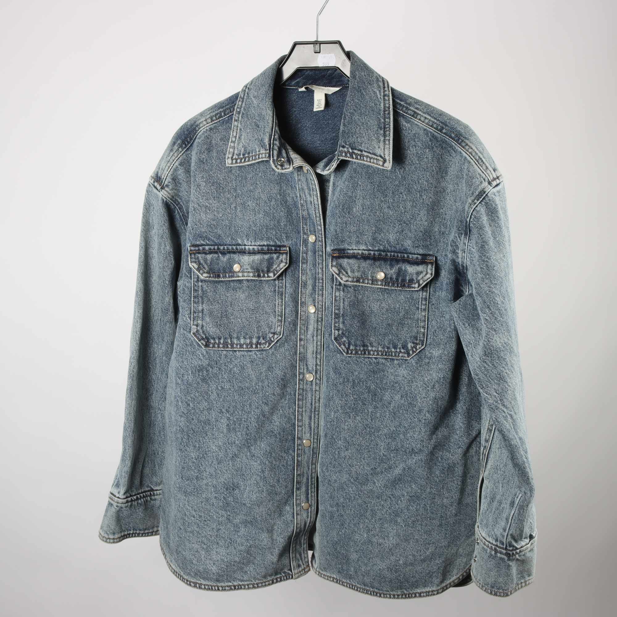 Jeansskjorta, H&M, blå, oversize, stl. S