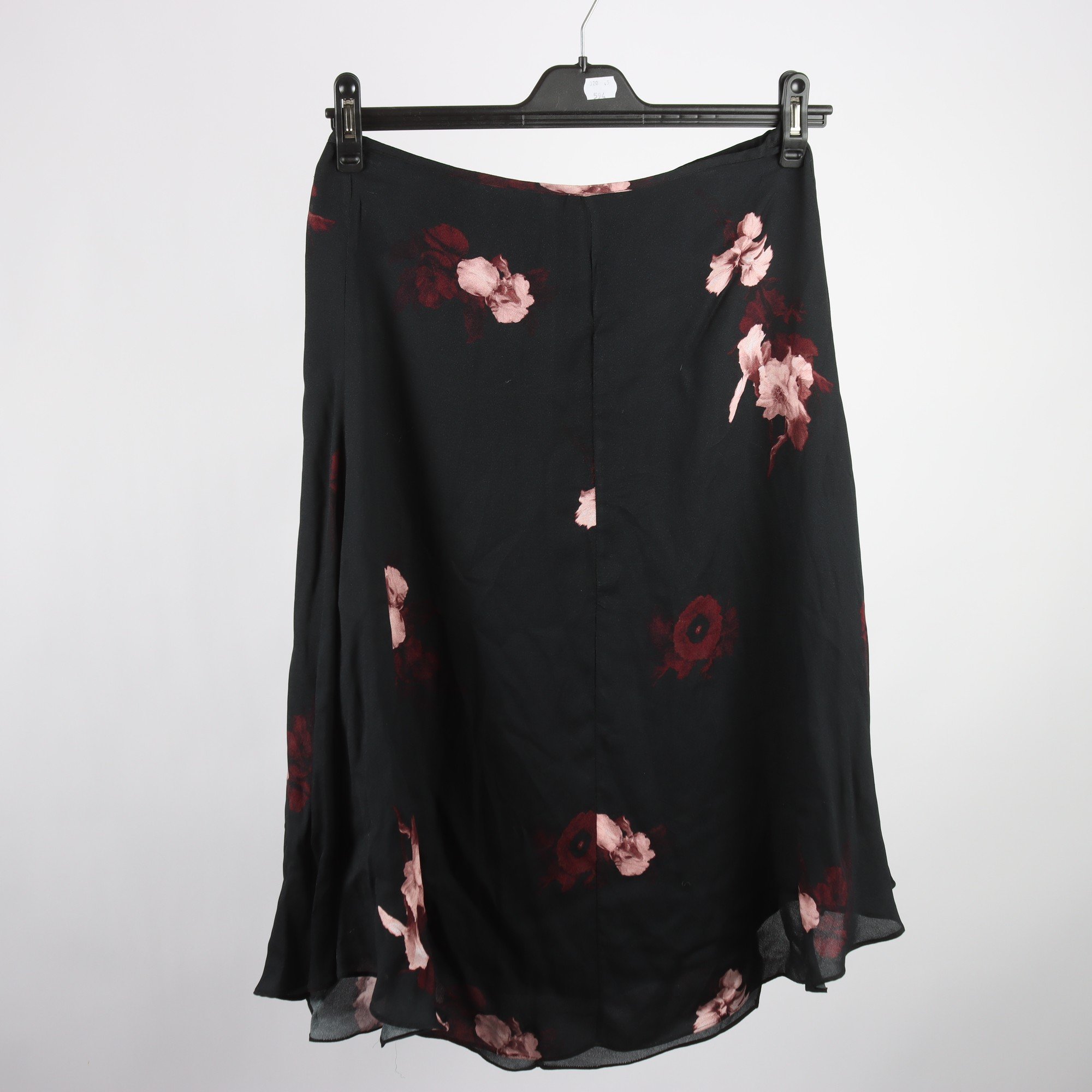 Kjol, Rodebjer, svart, vinröd, stl. XS.