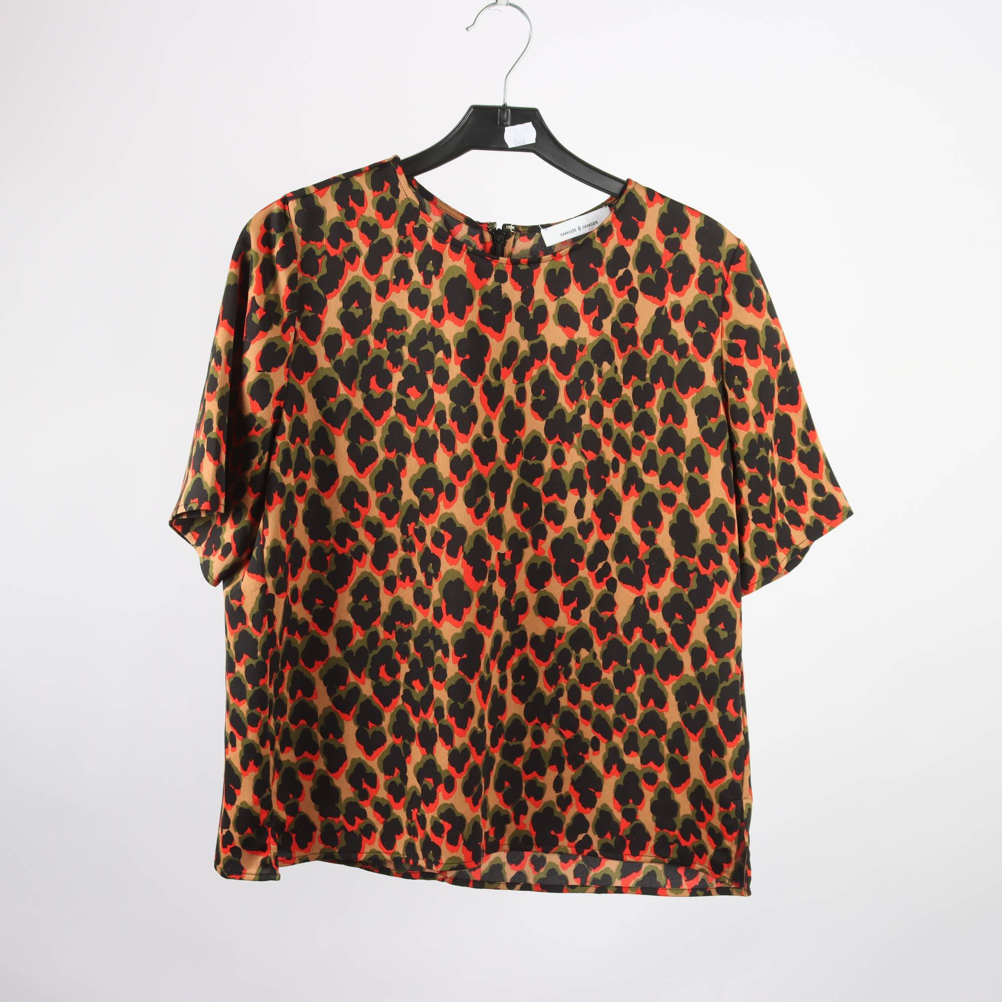 Blus, Samsøe Samsøe, svart, röd, stl. M.