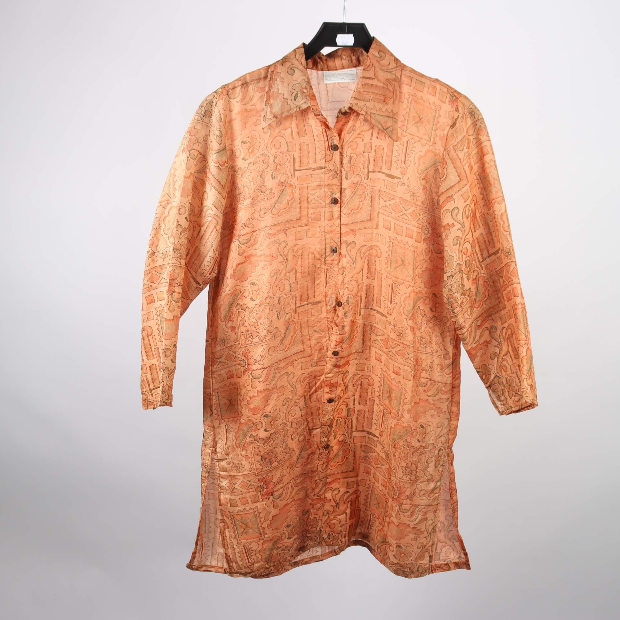 Blus, Made in France, orange, 100% silke, stl. ca. S.