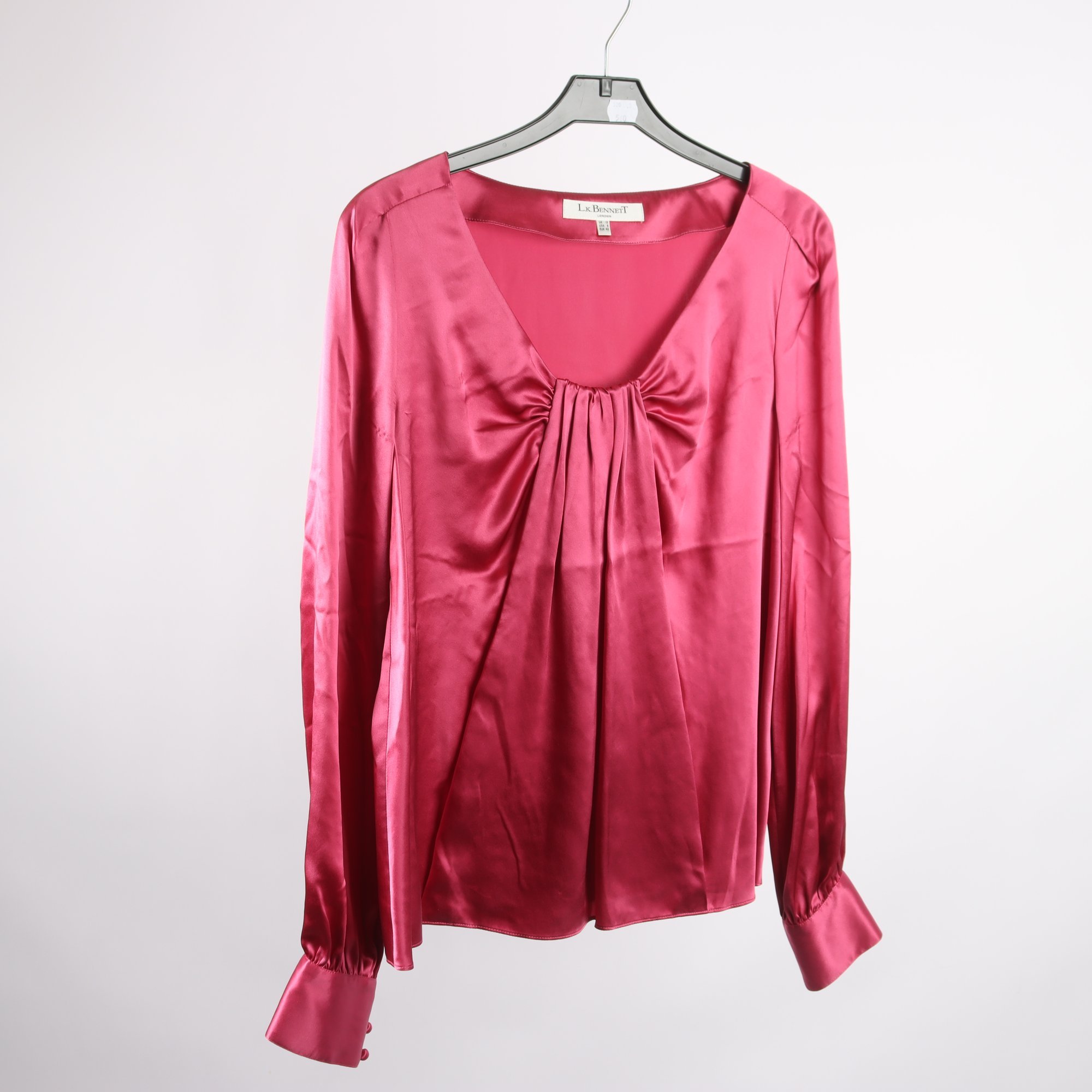 Blus, L.K. Bennett, rosa, 100% silke, stl. 40.