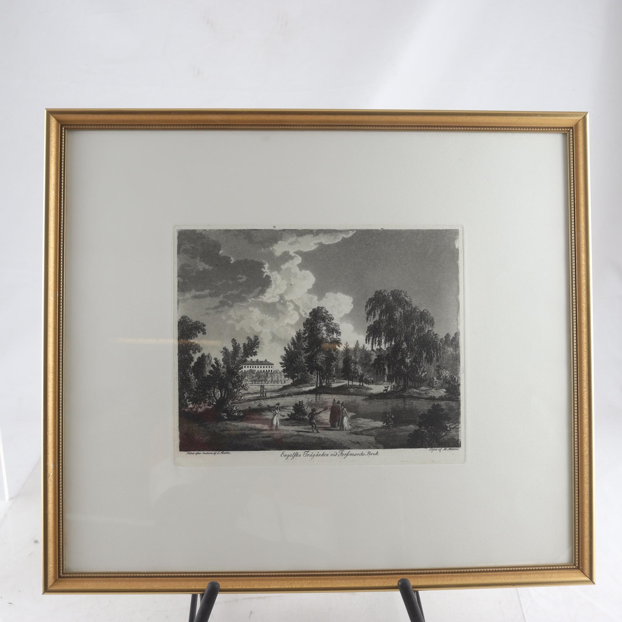 Kopparstick, Engelska trädgården vid Forsmarcks bruk. Endast avhämtning.