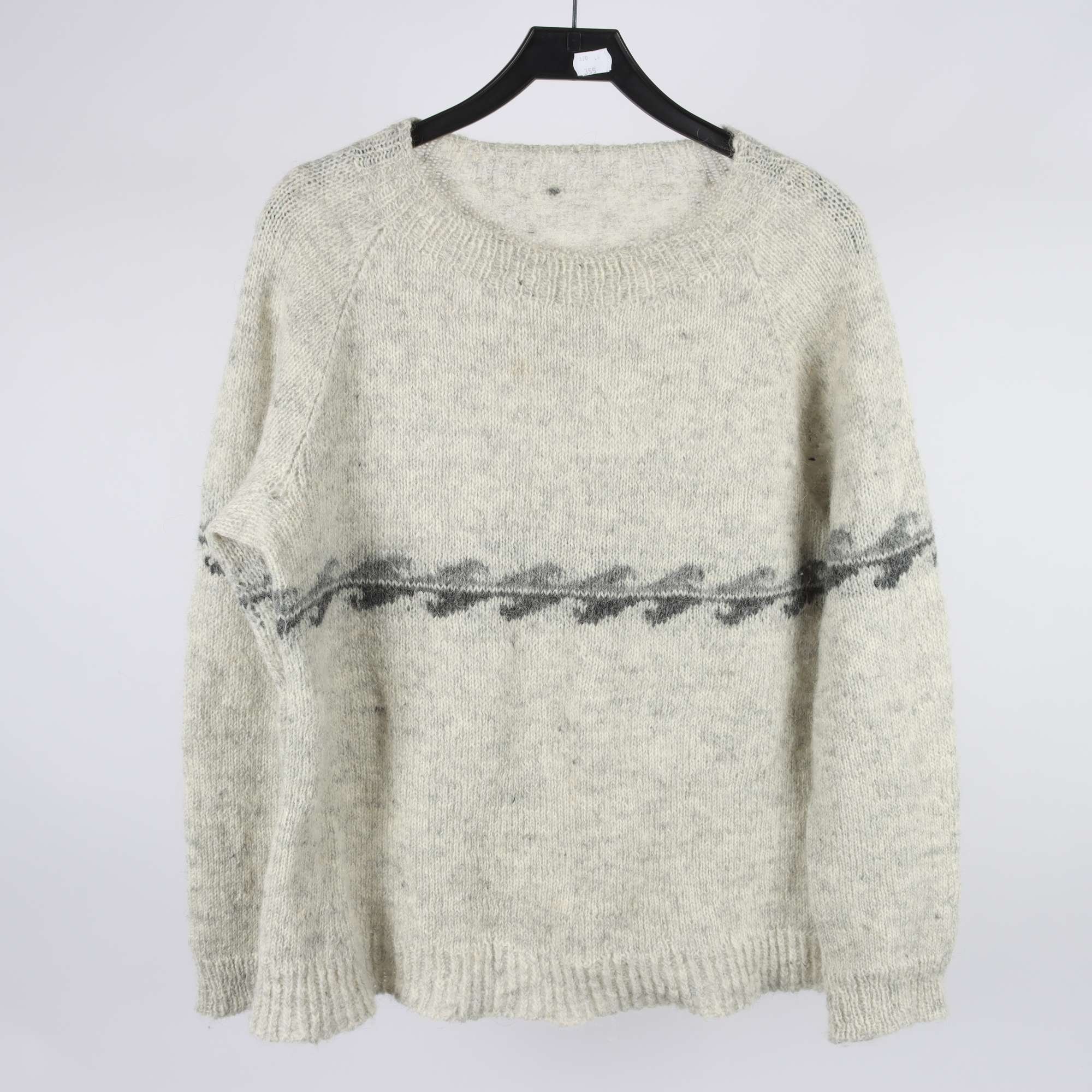 Tröja, Okänd, grå, beige, ull, stl. ca. M.